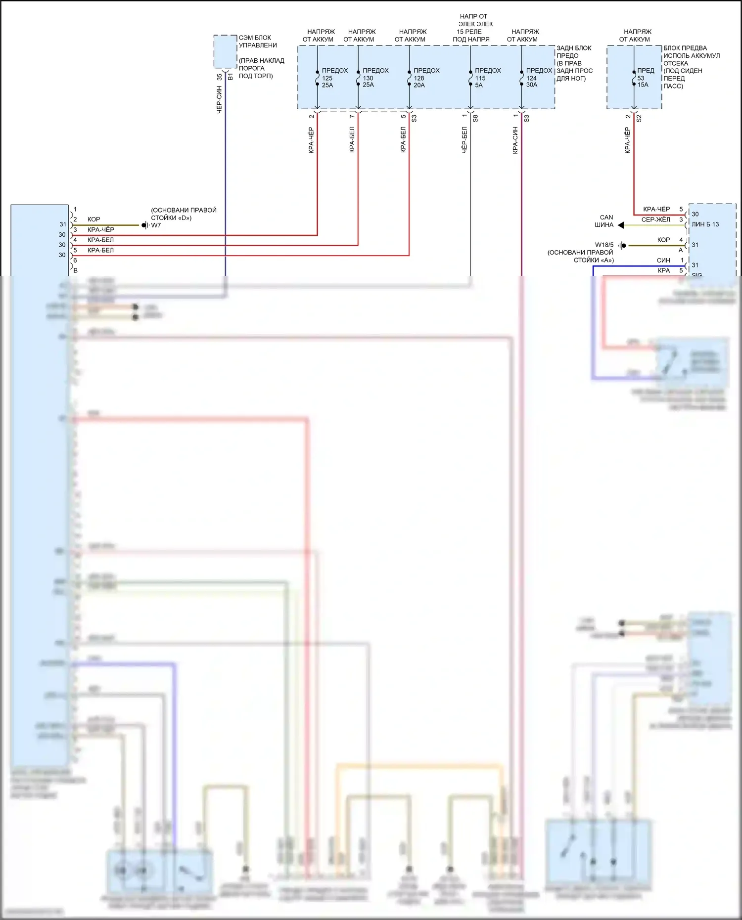 GLS-класс Mercedes-Benz X166 (2015-2019): Электросхема освещения прицепа 