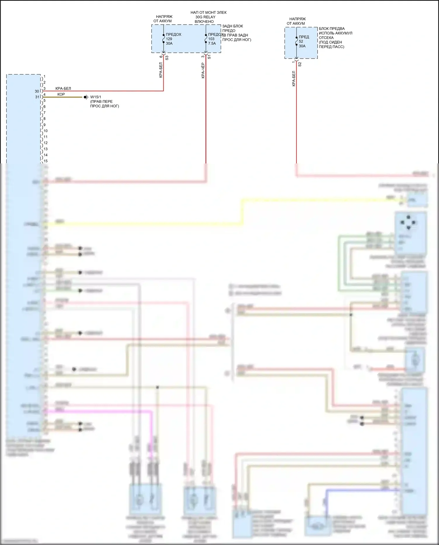 GLS-класс Mercedes-Benz X166 (2015-2019): Электросхема сиденья памяти пассажира (1 из 2) 