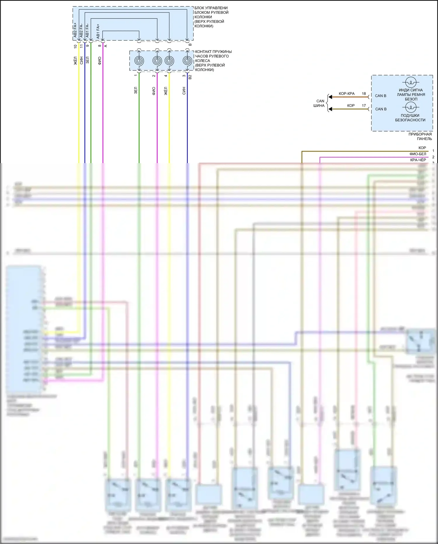 GLS-класс Mercedes-Benz X166 (2015-2019): Электросхема подушек безопасности (3 из 4) 