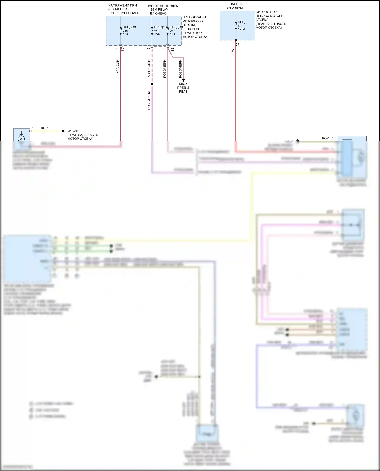 GLS-класс Mercedes-Benz X166 (2015-2019): Электросхема вентилятора охлаждения 