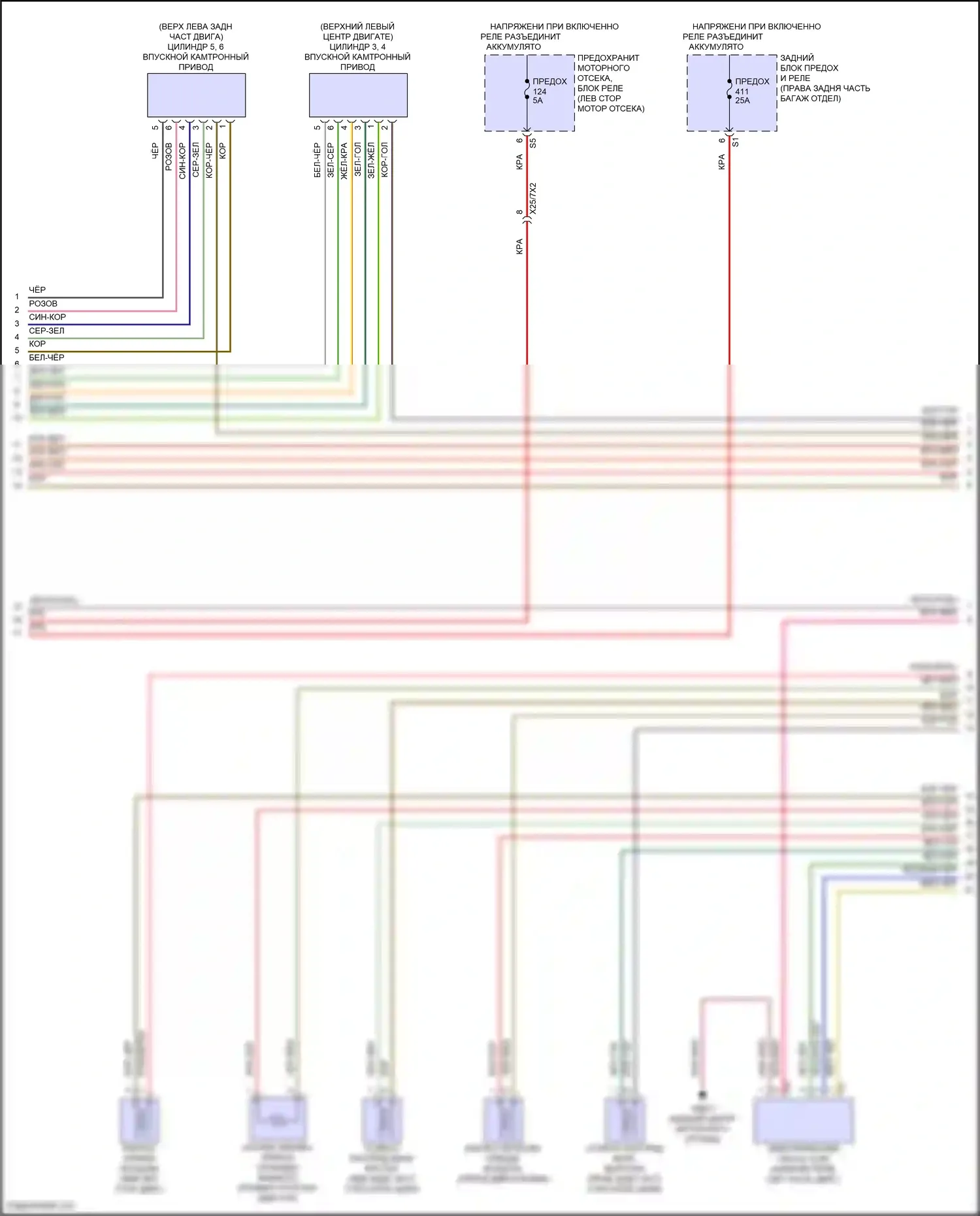 GLS-класс Mercedes-Benz X167 рестайлинг (2023-2024): Электросхема двигателя 3.0l turbo hybrid (3 из 9) 