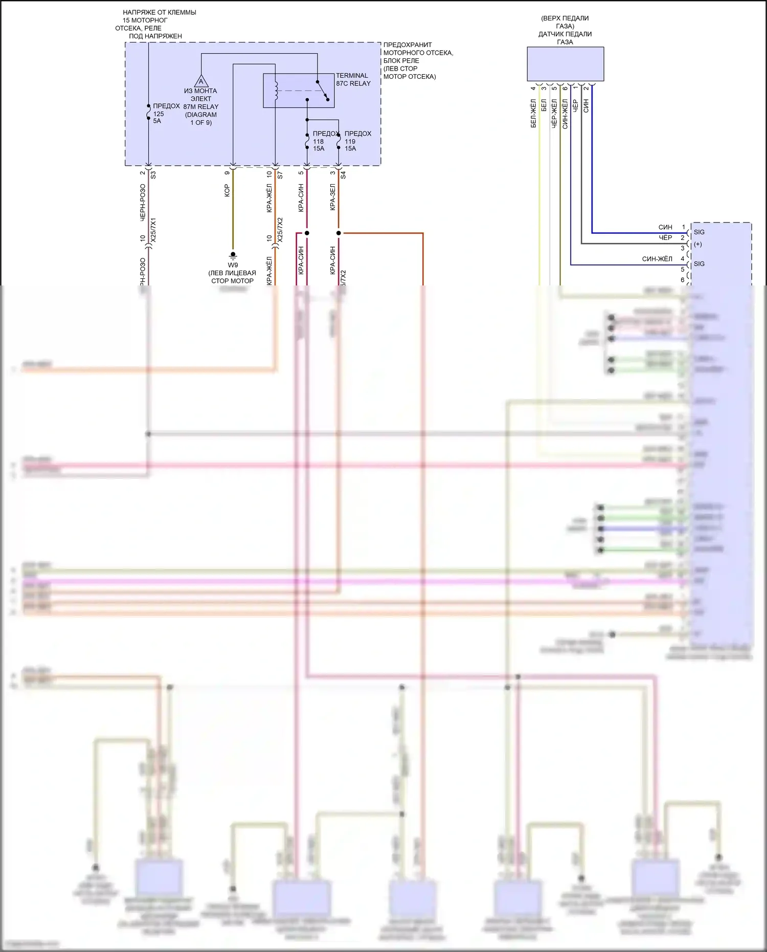 GLS-класс Mercedes-Benz X167 рестайлинг (2023-2024): Электросхема двигателя 3.0l turbo hybrid (9 из 9) 
