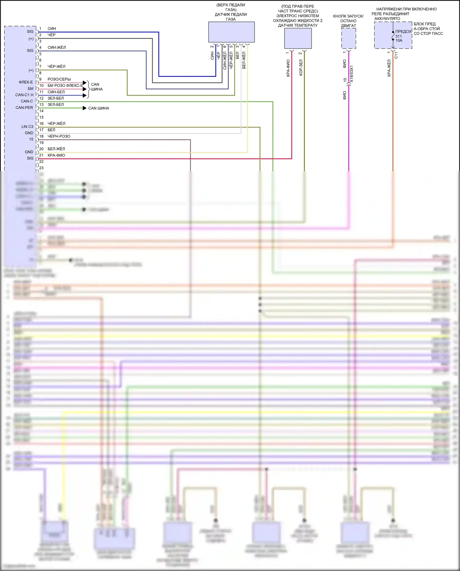 GLS-класс Mercedes-Benz X167 рестайлинг (2023-2024): Электросхема двигателя 4.0l turbo hybrid (2 из 10) 