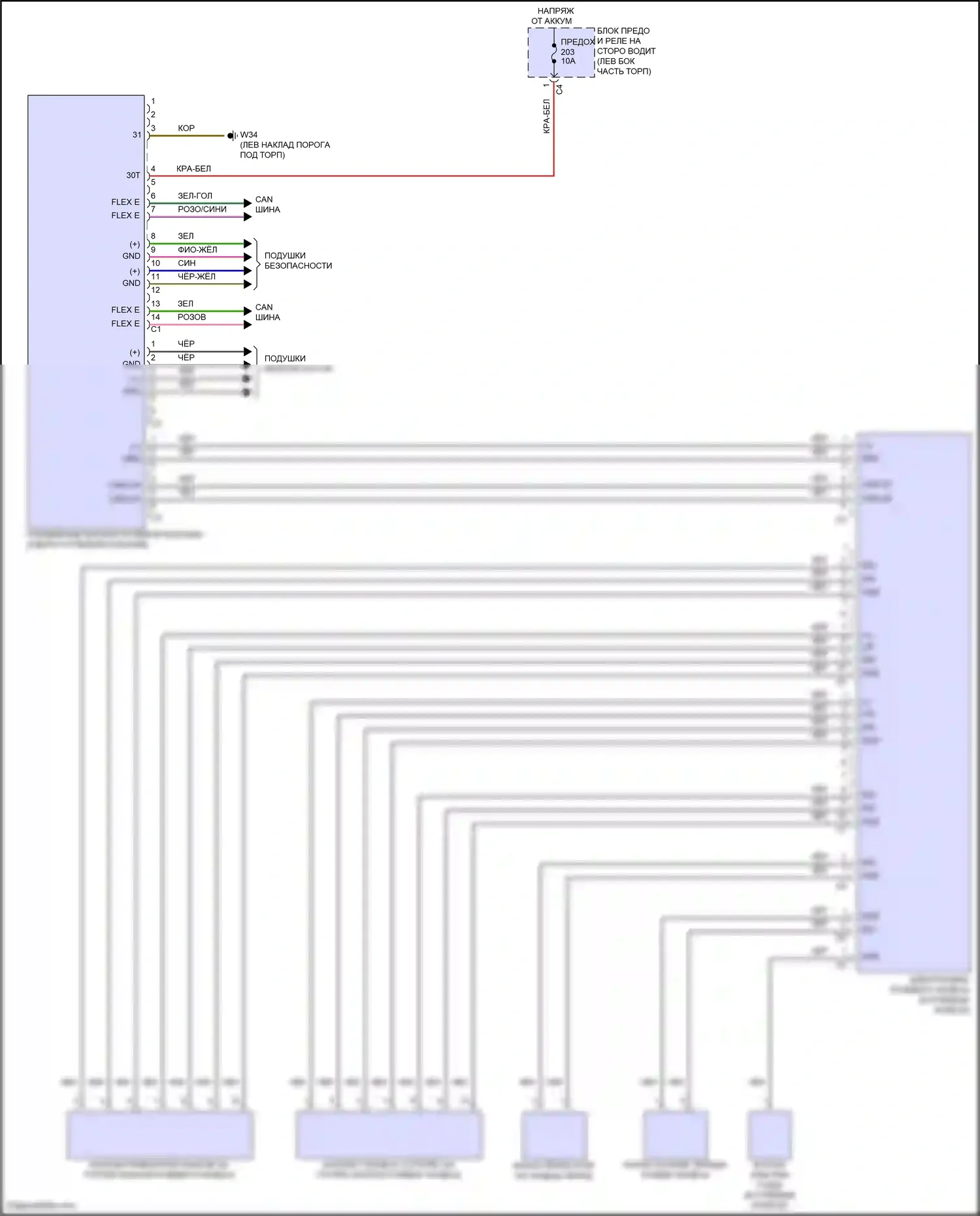 GLS-класс Mercedes-Benz X167 рестайлинг (2023-2024): Электросхема электроусилителя руля 
