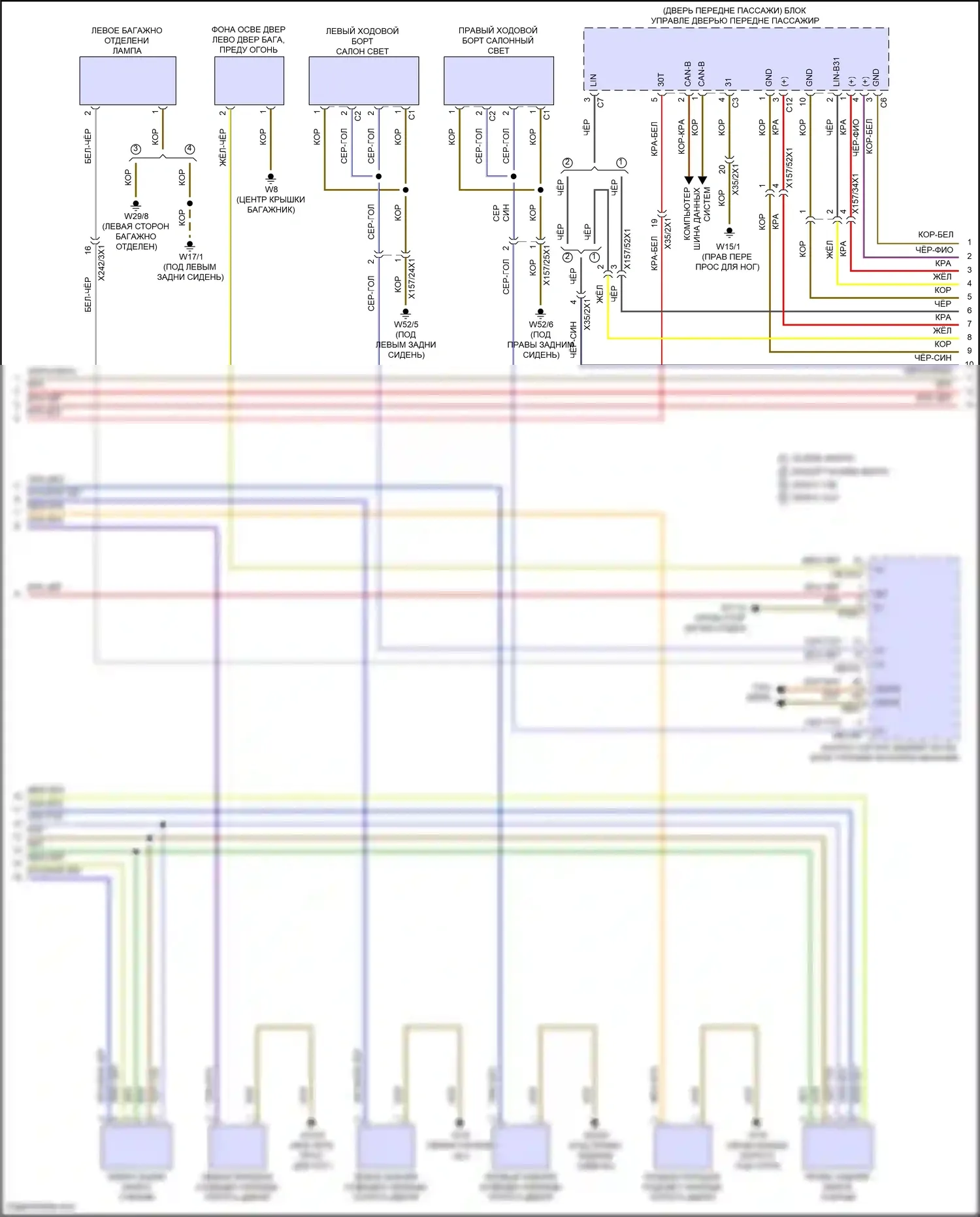 GLS-класс Mercedes-Benz X167 рестайлинг (2023-2024): Электросхема освещения салона (3 из 7) 