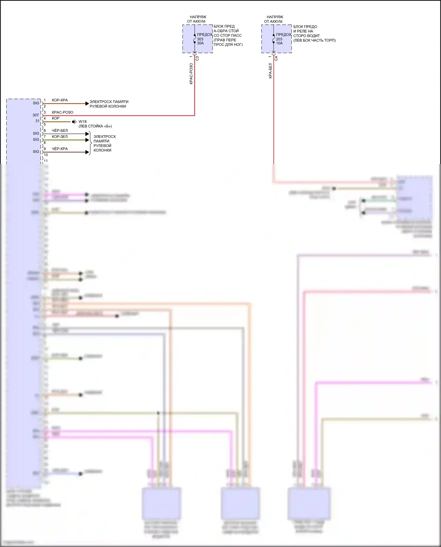 GLS-класс Mercedes-Benz X167 рестайлинг (2023-2024): Электросхема сиденья памяти водителя (1 из 2) 