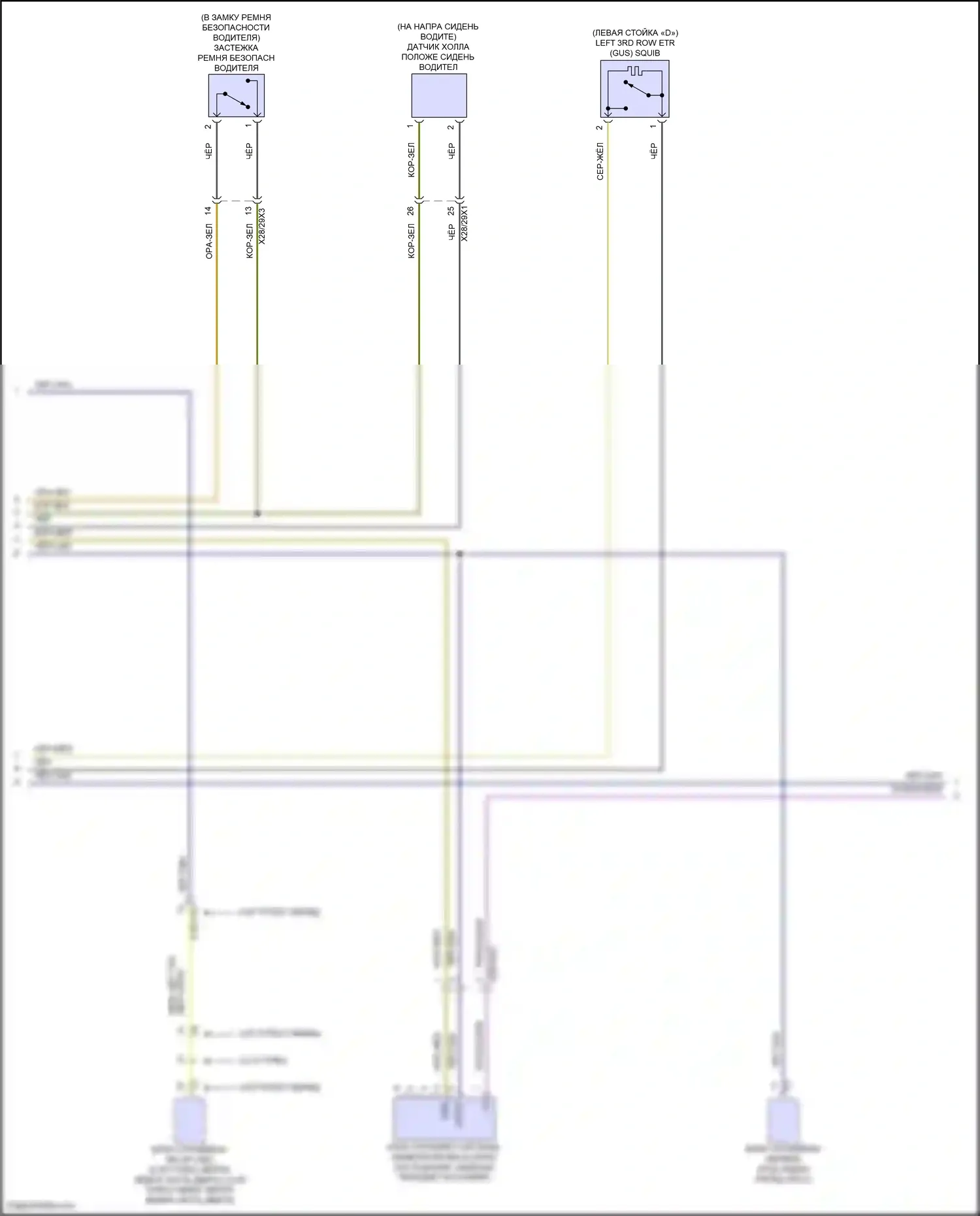 GLS-класс Mercedes-Benz X167 рестайлинг (2023-2024): Электросхема подушек безопасности (2 из 5) 
