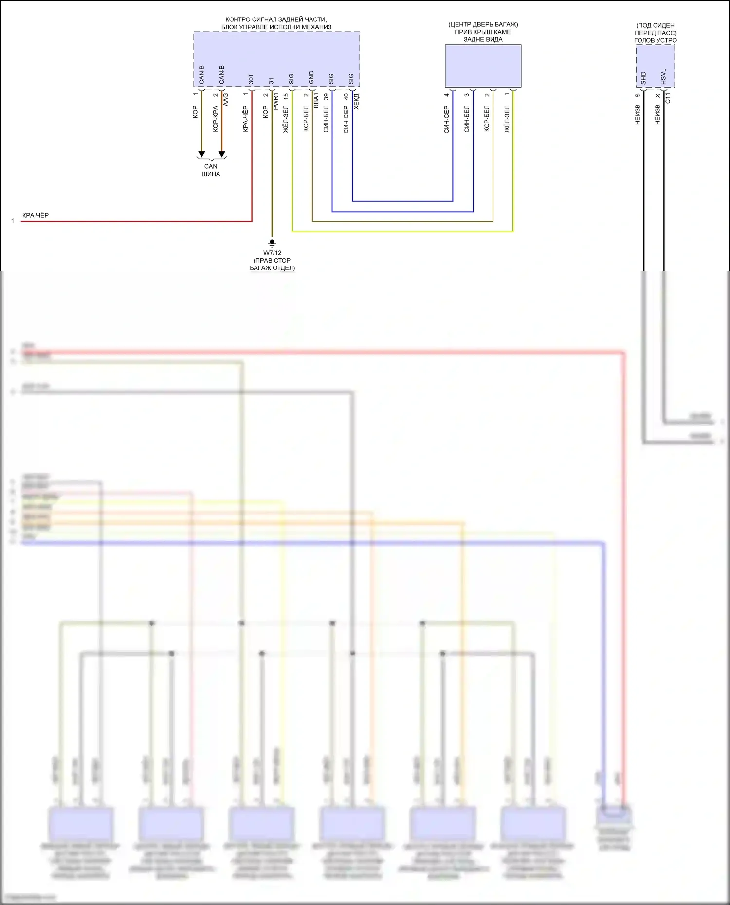 GLS-класс Mercedes-Benz X167 рестайлинг (2023-2024): Электросхема парктроника (2 из 3) 