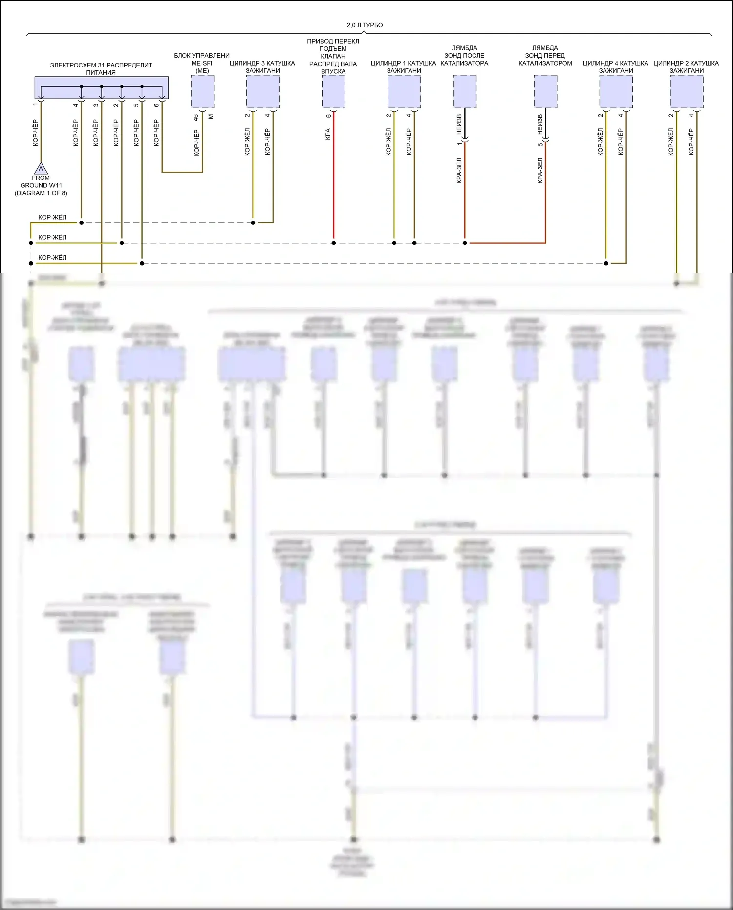 GLS-класс Mercedes-Benz X167 рестайлинг (2023-2024): Электросхема разводки массы (3 из 8) 