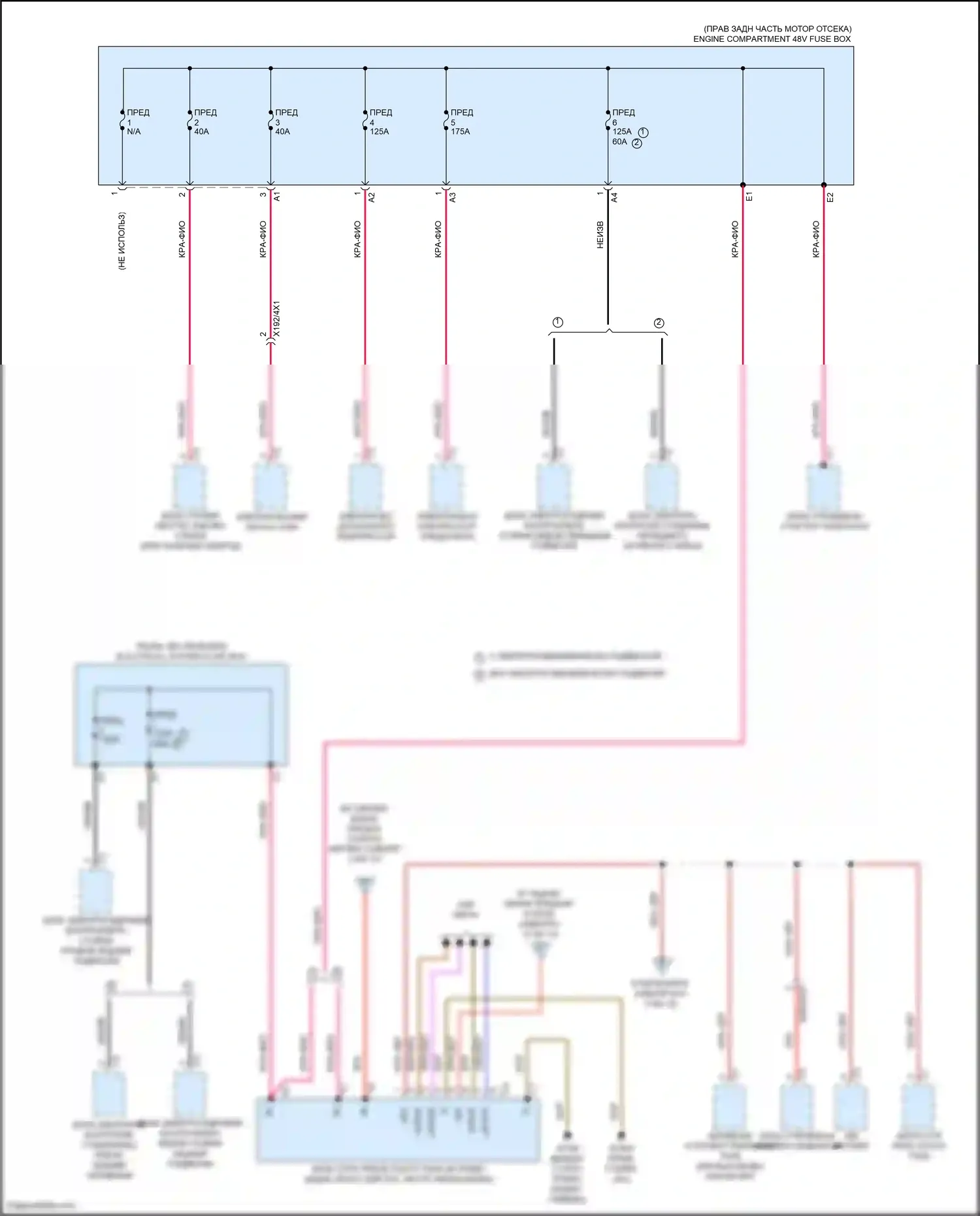 GLS-класс Mercedes-Benz X167 (2019-2023): Электросхема блока предохранителей реле (6 из 13) 