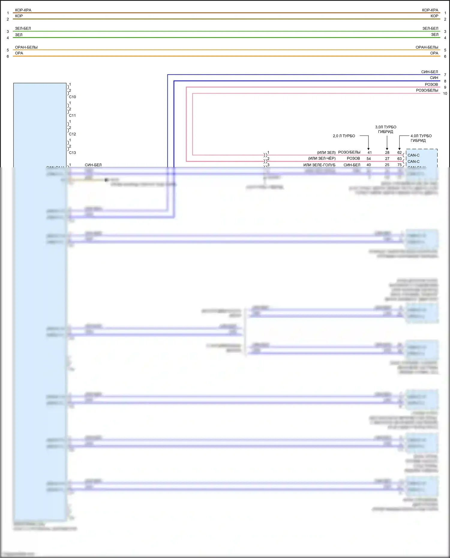 GLS-класс Mercedes-Benz X167 (2019-2023): Электросхема шины высокого/низкого уровня (6 из 8) 