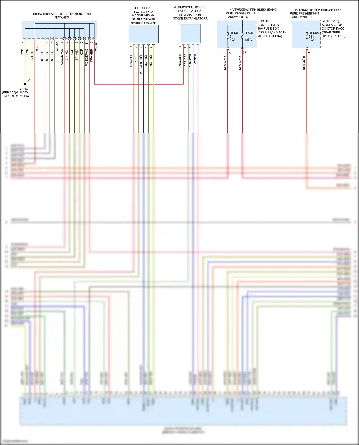 GLS-класс Mercedes-Benz X167 (2019-2023): Электросхема двигатель 3.0л турбо гибрид, электросхема органов управления двигателем (4 из 10) 