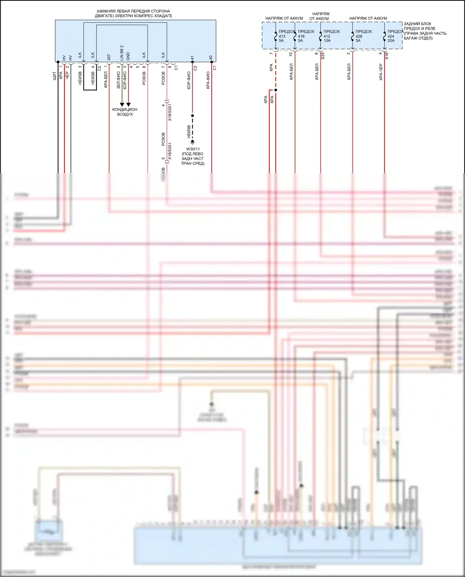 GLS-класс Mercedes-Benz X167 (2019-2023): Электросхема двигателя 3.0l turbo hybrid, электросхема управления гибридом (5 из 10) 