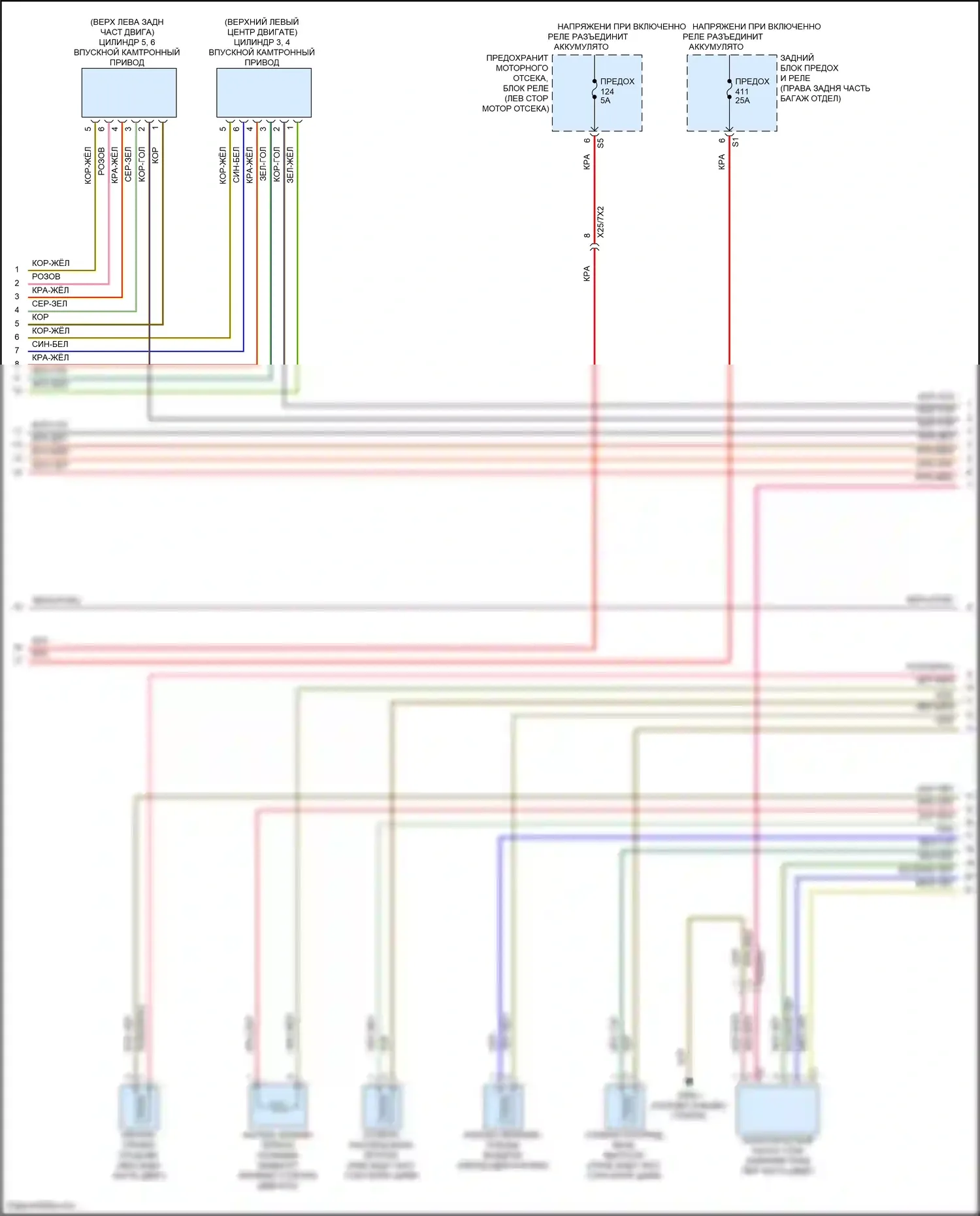 GLS-класс Mercedes-Benz X167 (2019-2023): Электросхема двигателя 3.0л турбогибрида, электросхема органов управления двигателем (3 из 10) 