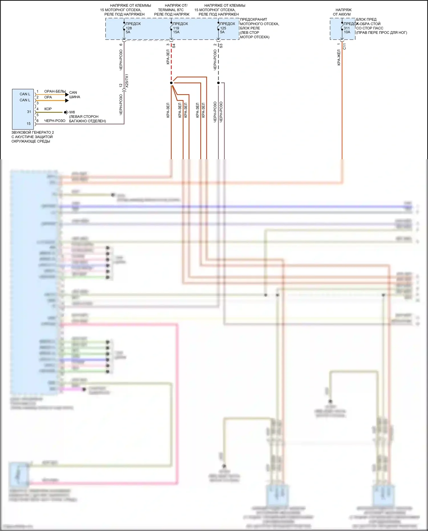 GLS-класс Mercedes-Benz X167 (2019-2023): Электросхема двигателя 4.0л турбо гибрид, электросхема управления гибридом (1 из 10) 