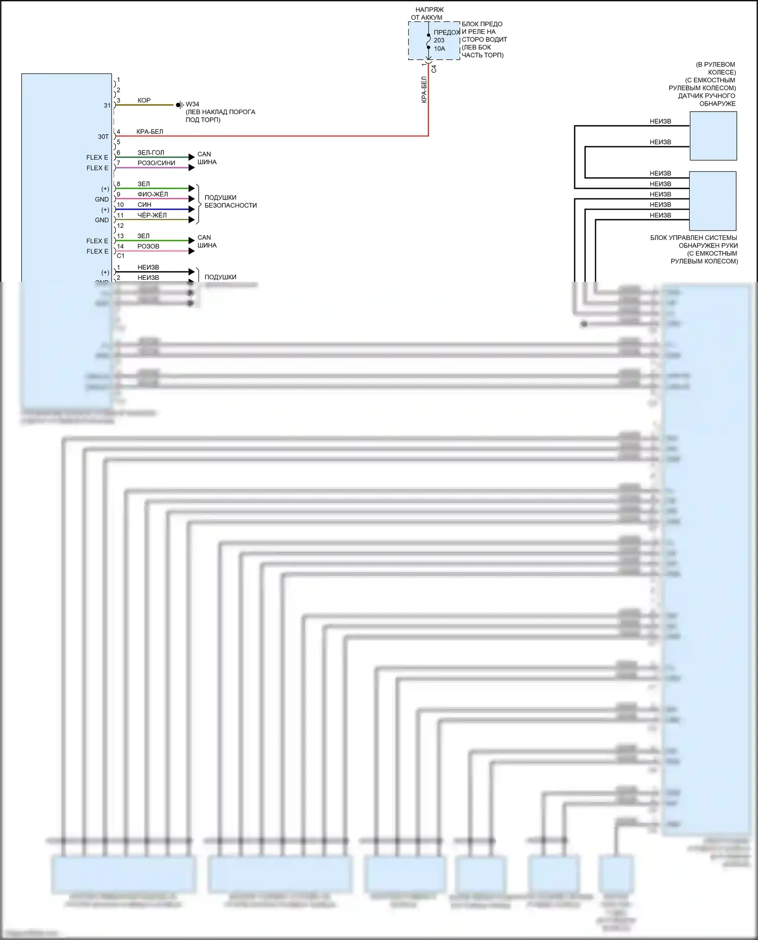 GLS-класс Mercedes-Benz X167 (2019-2023): Электросхема электроусилителя руля 