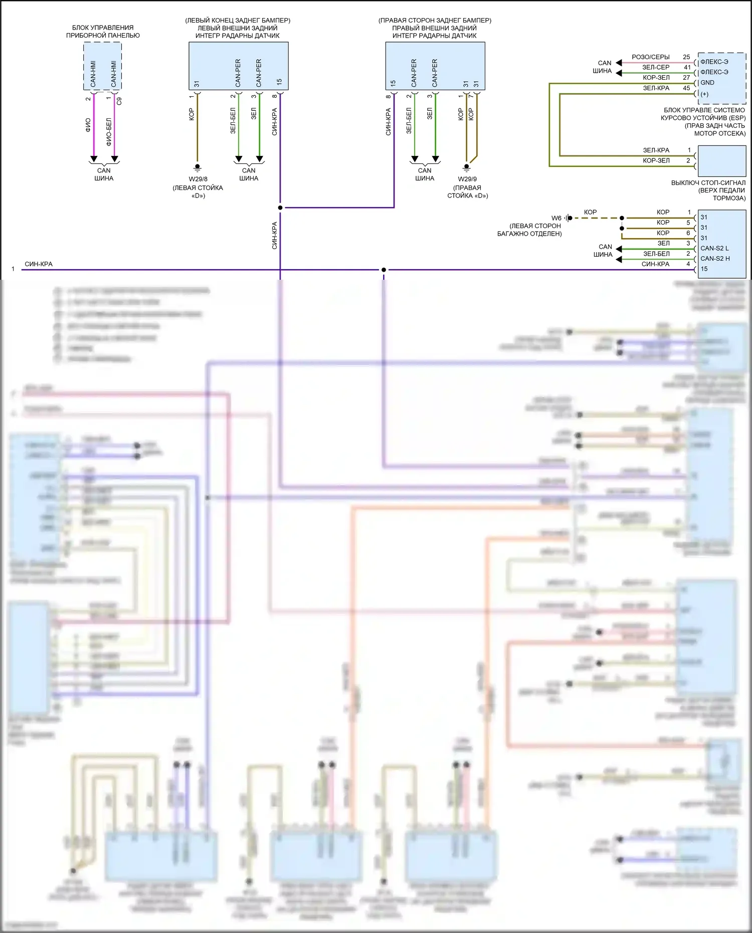 GLS-класс Mercedes-Benz X167 (2019-2023): Электросхема круиз-контроля (3 из 3) 