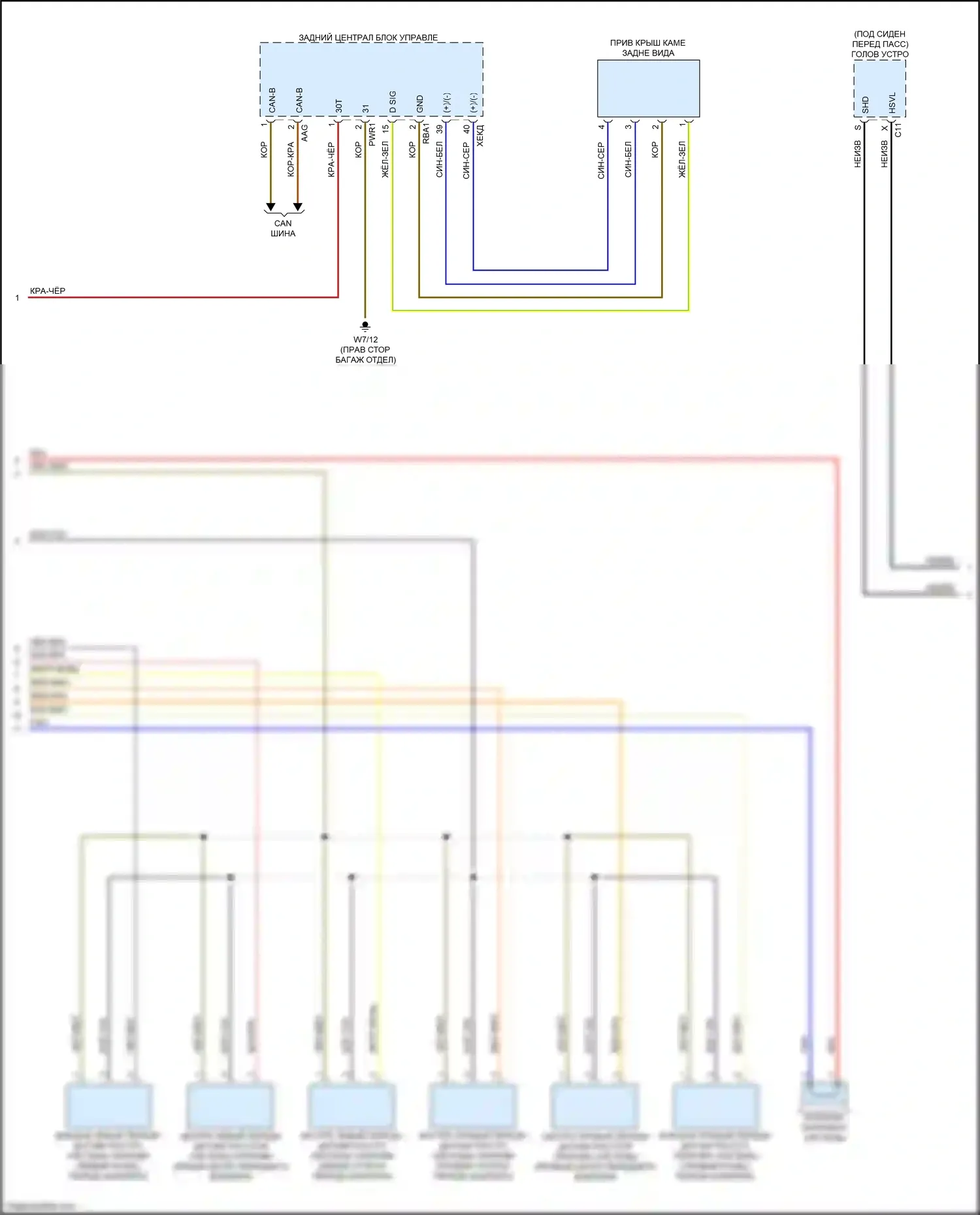GLS-класс Mercedes-Benz X167 (2019-2023): Электросхема парктроника (2 из 3) 