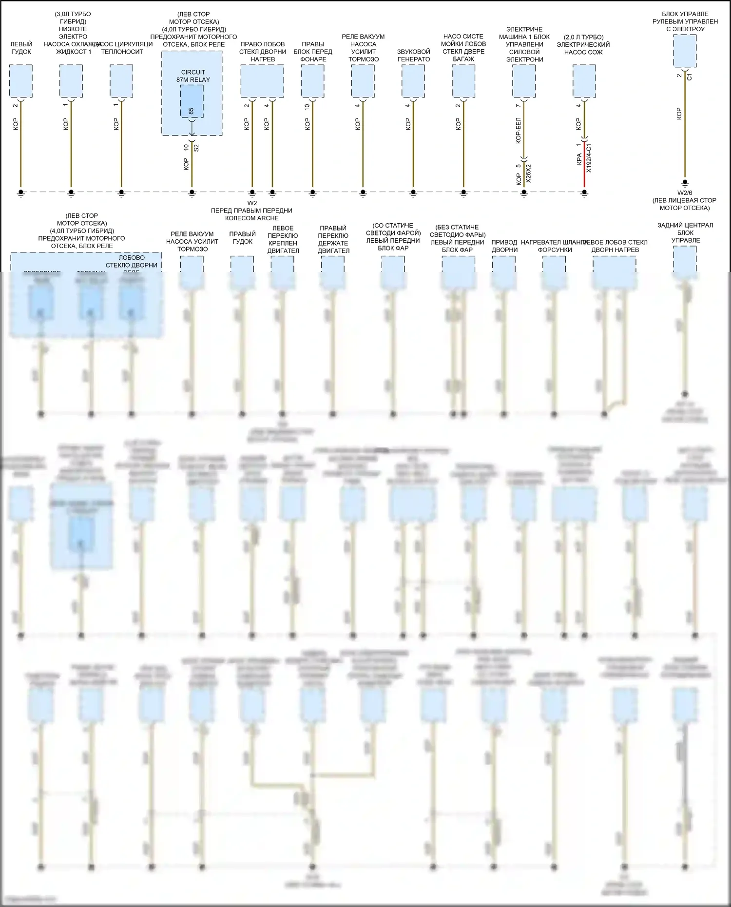 GLS-класс Mercedes-Benz X167 (2019-2023): Электросхема разводки массы (1 из 6) 