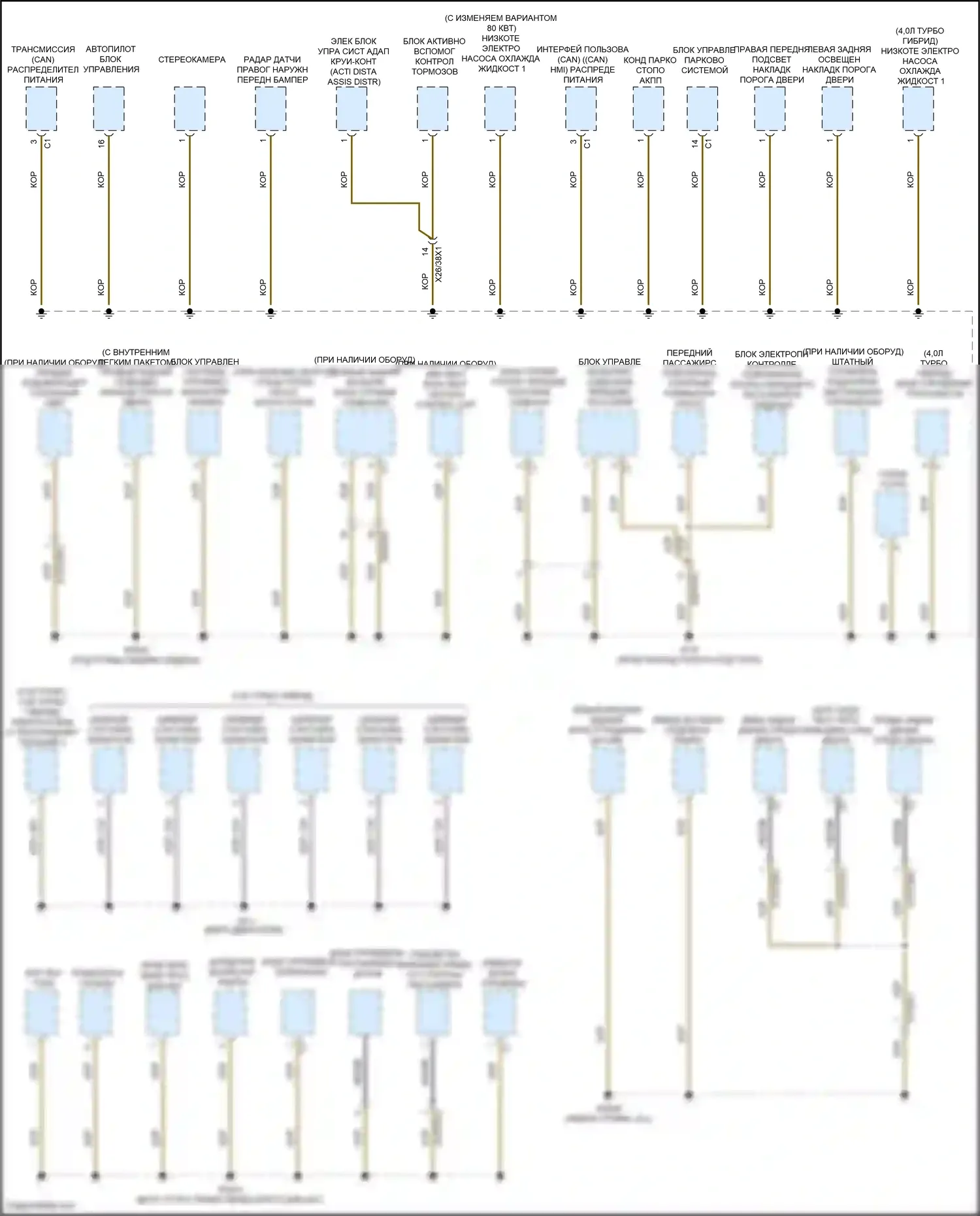 GLS-класс Mercedes-Benz X167 (2019-2023): Электросхема разводки массы (4 из 6) 