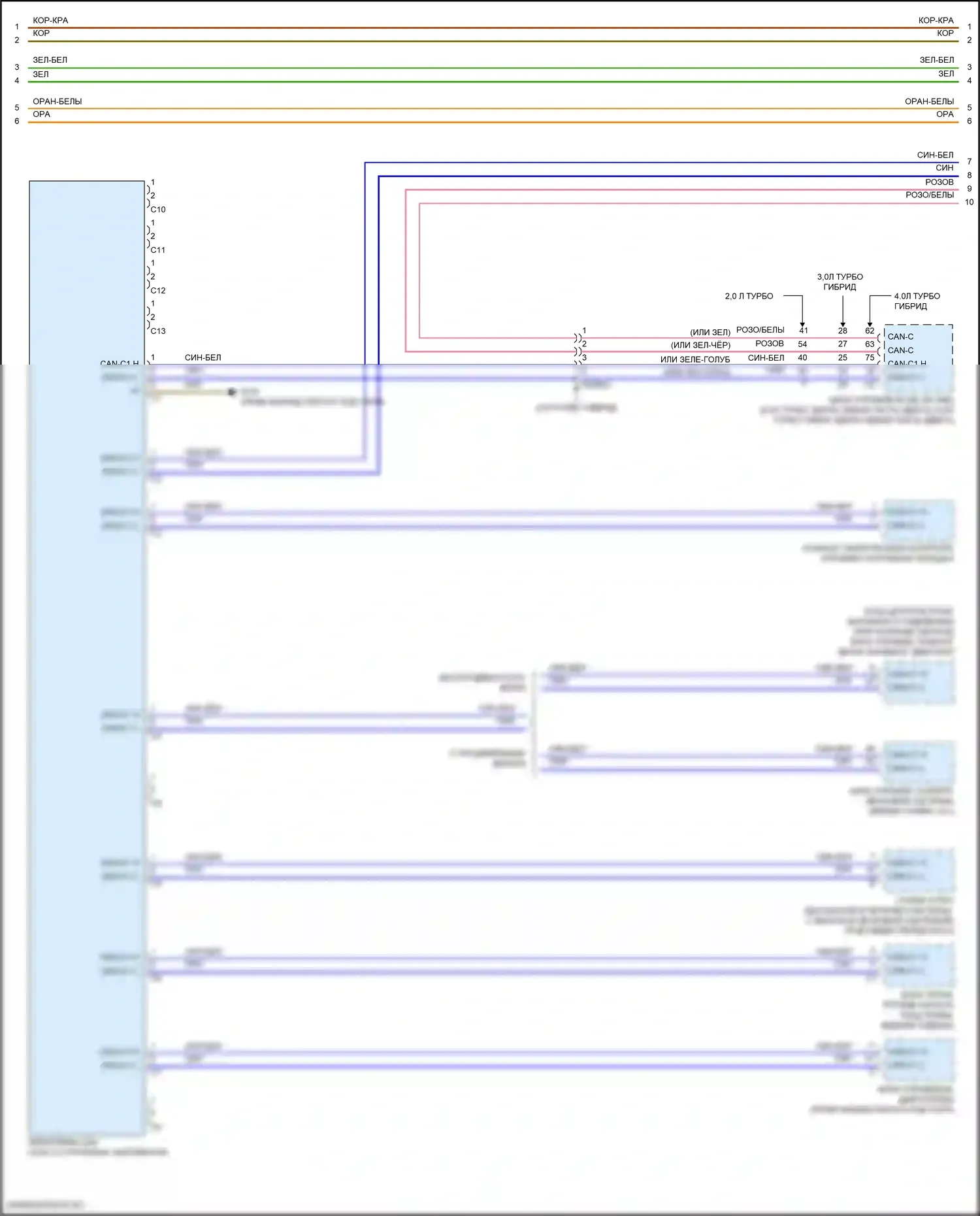 Maybach GLS-класс Mercedes-Benz X167 (2019-2023): Электросхема шины высокого/низкого уровня (6 из 8) 