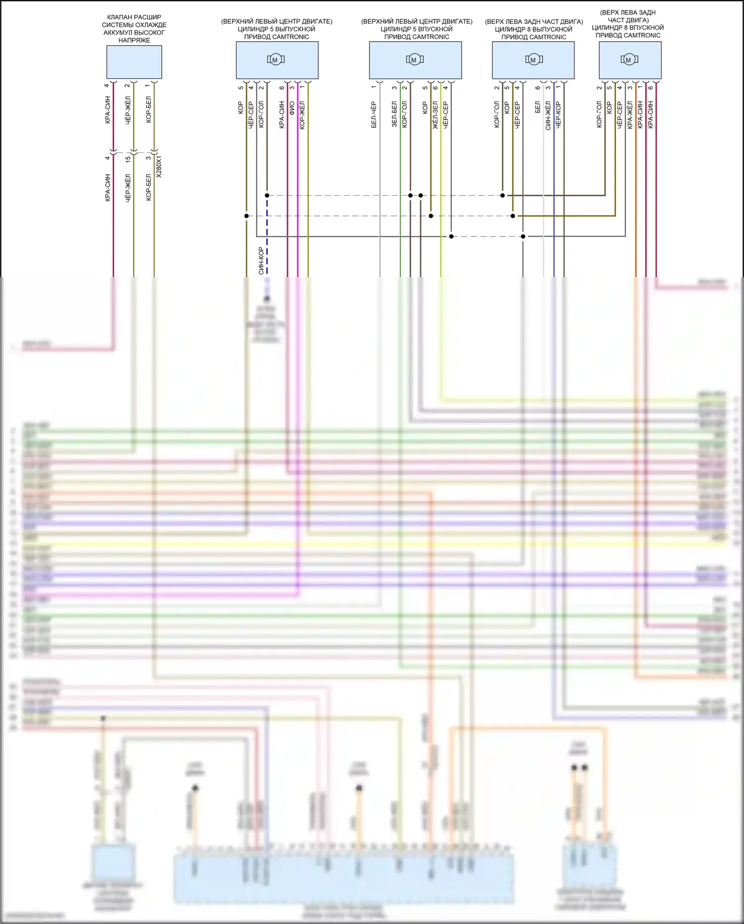 Maybach GLS-класс Mercedes-Benz X167 (2019-2023): Электросхема двигателя 4.0л турбо гибрид, электросхема органов управления двигателем (4 из 10) 