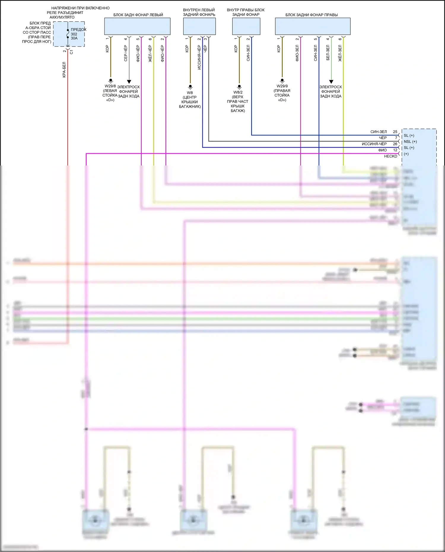 Maybach GLS-класс Mercedes-Benz X167 (2019-2023): Электросхема фар и фонарей (2 из 2) 