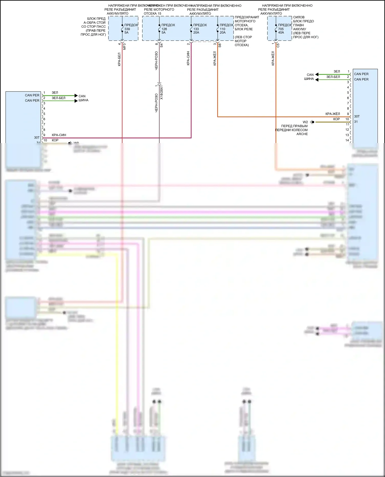 Maybach GLS-класс Mercedes-Benz X167 (2019-2023): Электросхема фар, со статическими светодиодными фарами 