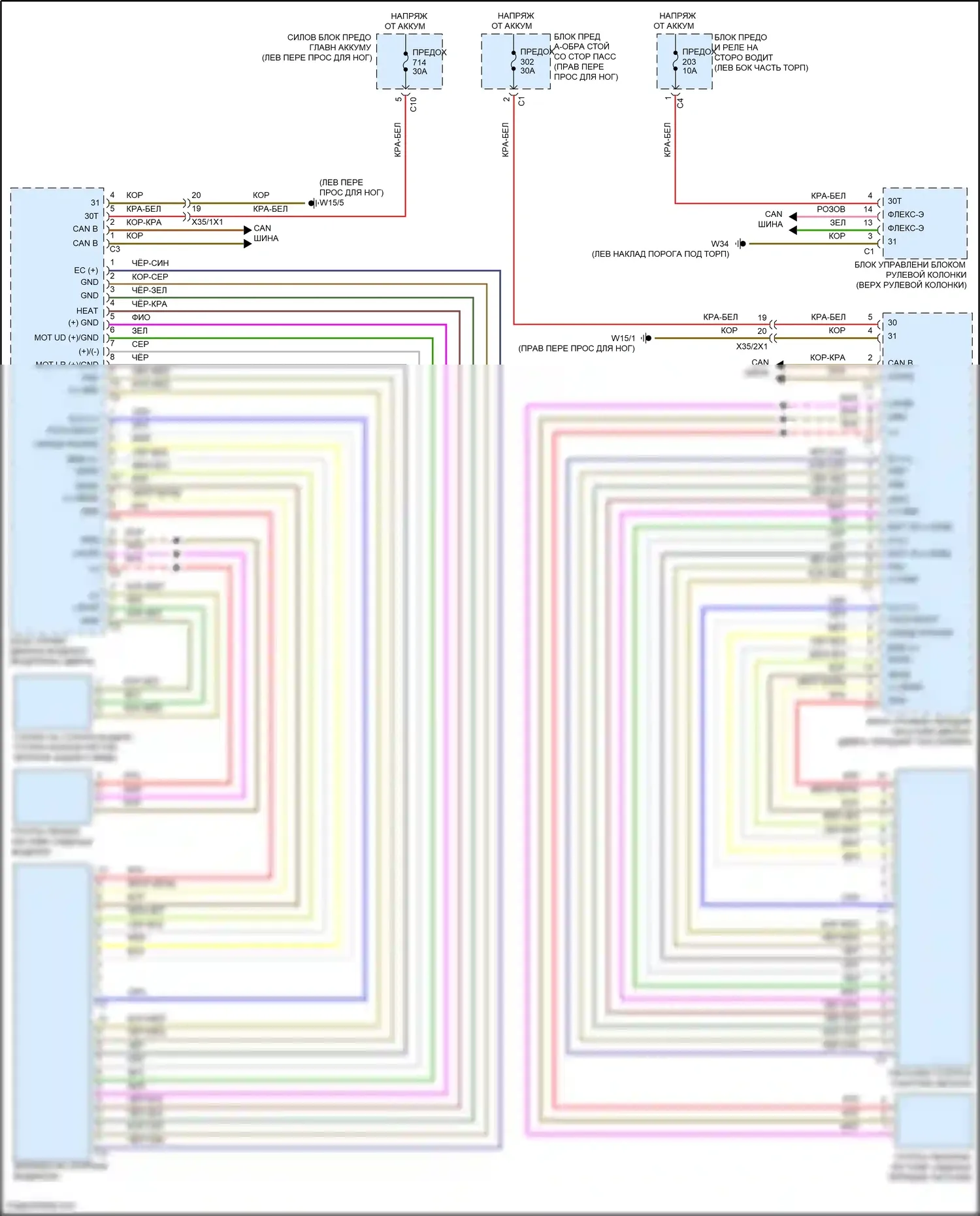 Maybach GLS-класс Mercedes-Benz X167 (2019-2023): Электросхема зеркал памяти 
