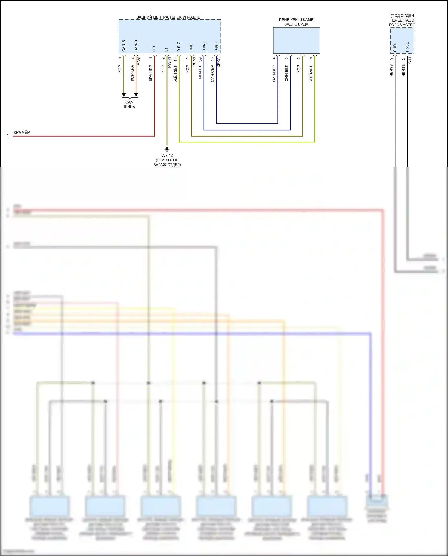 Maybach GLS-класс Mercedes-Benz X167 (2019-2023): Электросхема парктроника (2 из 3) 