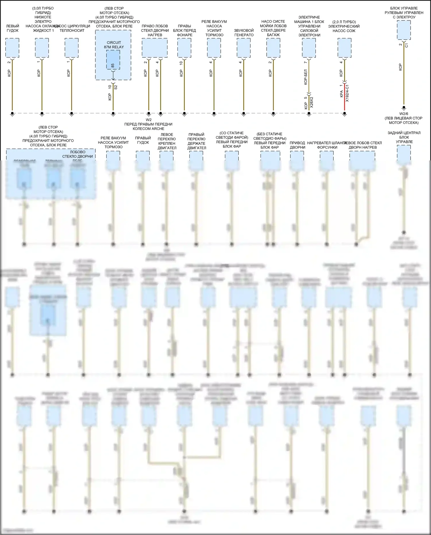 Maybach GLS-класс Mercedes-Benz X167 (2019-2023): Электросхема разводки массы (1 из 6) 