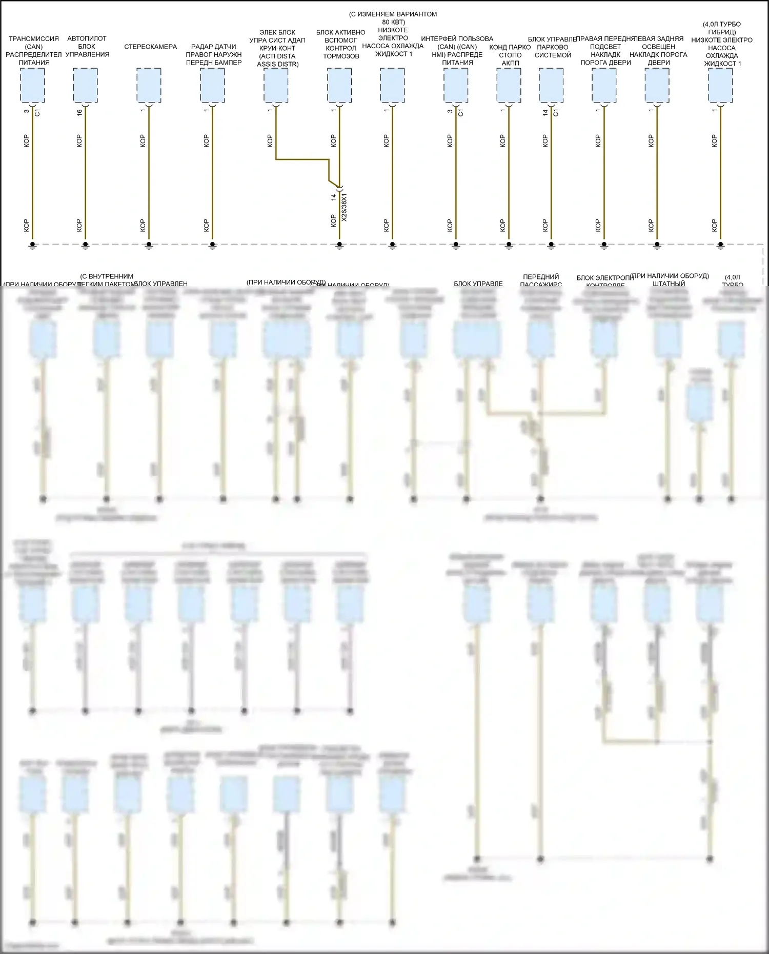 Maybach GLS-класс Mercedes-Benz X167 (2019-2023): Электросхема разводки массы (4 из 6) 