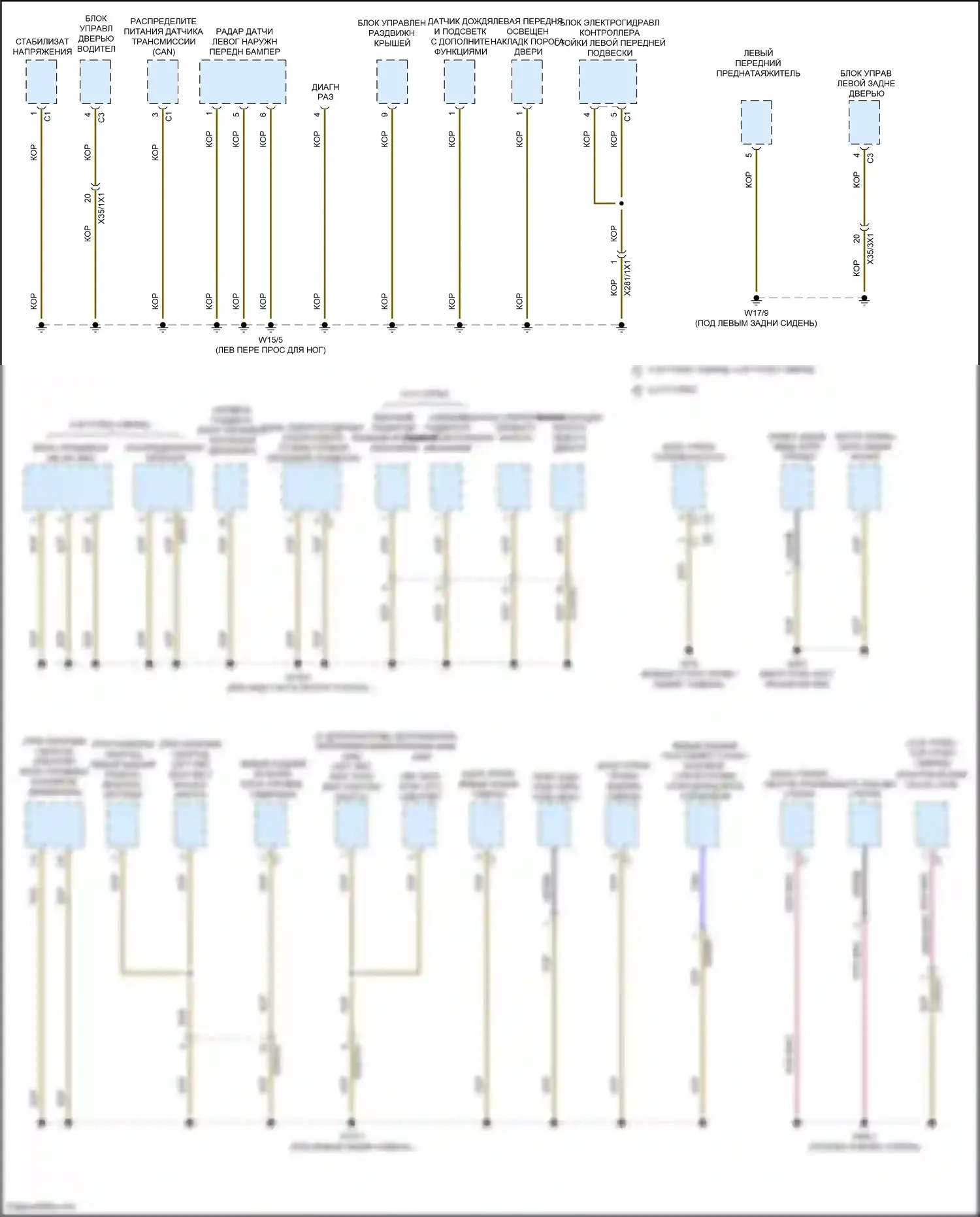 Maybach GLS-класс Mercedes-Benz X167 (2019-2023): Электросхема разводки массы (5 из 6) 