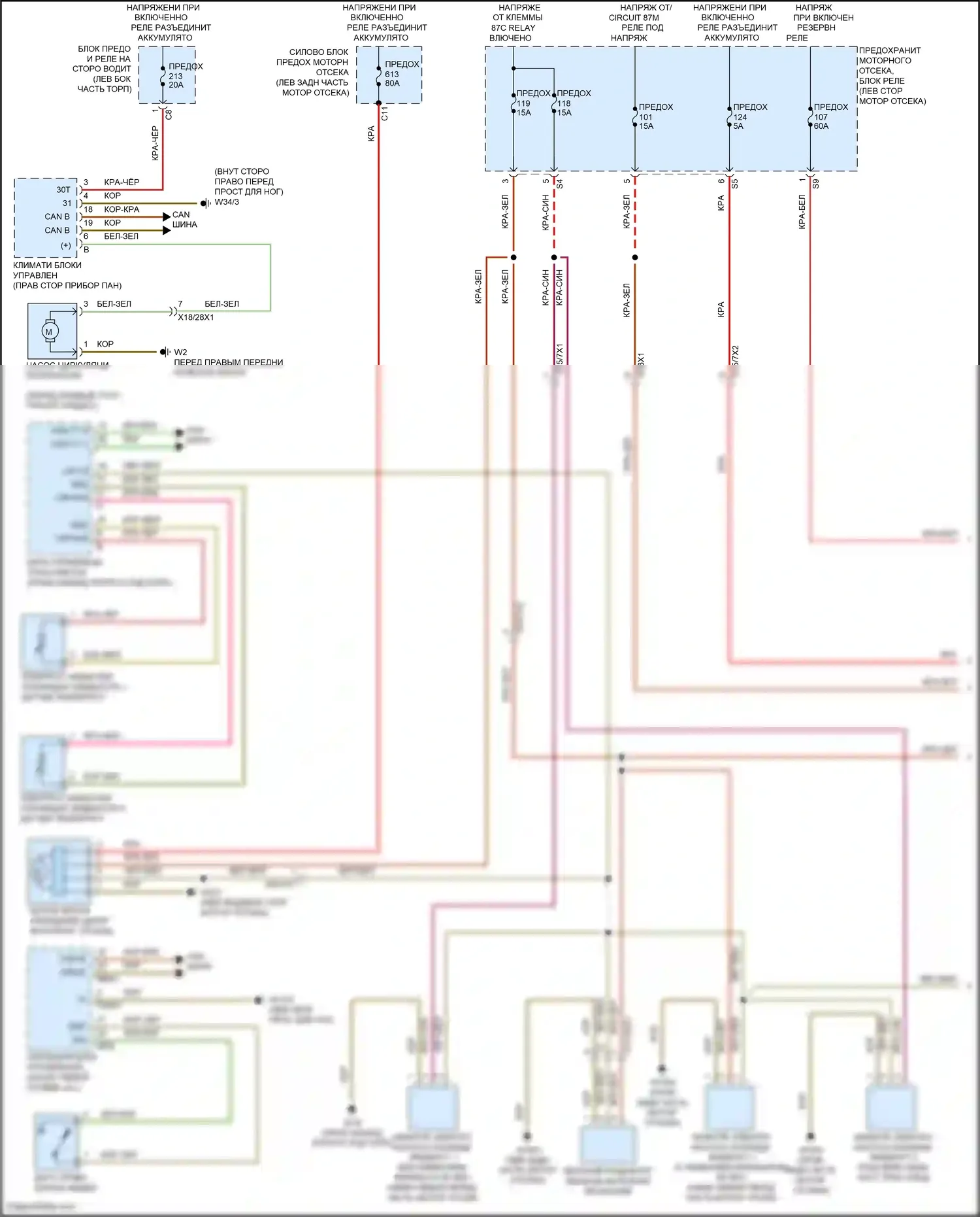 Maybach GLS-класс Mercedes-Benz X167 (2019-2023): Электросхема вентилятора охлаждения (1 из 2) 