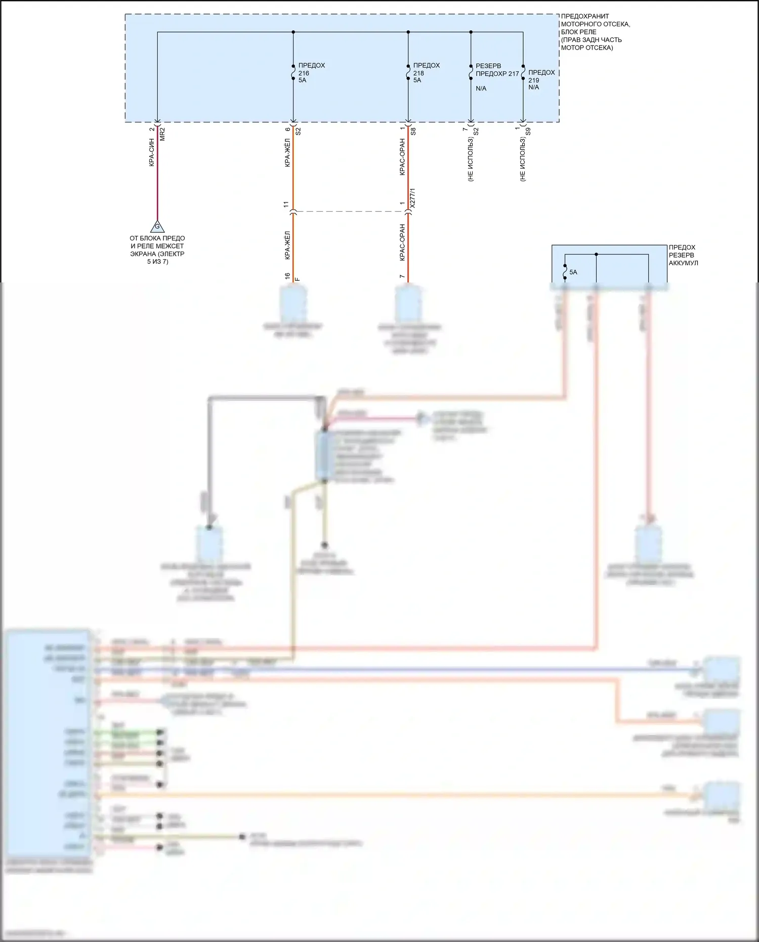 Metris Mercedes-Benz W447 (2015-2024): Электросхема блока предохранителей реле (3 из 7) 