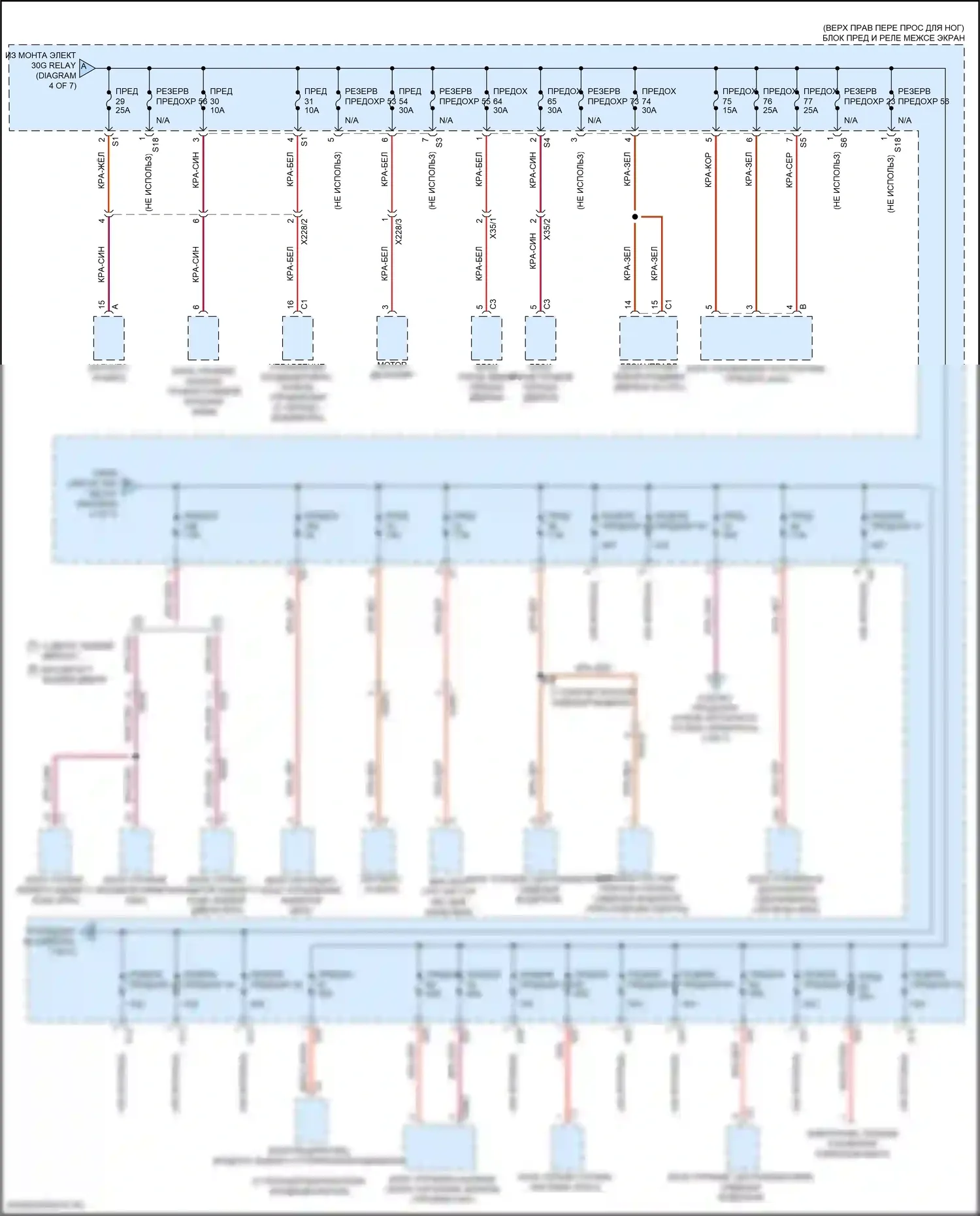 Metris Mercedes-Benz W447 (2015-2024): Электросхема блока предохранителей реле (5 из 7) 