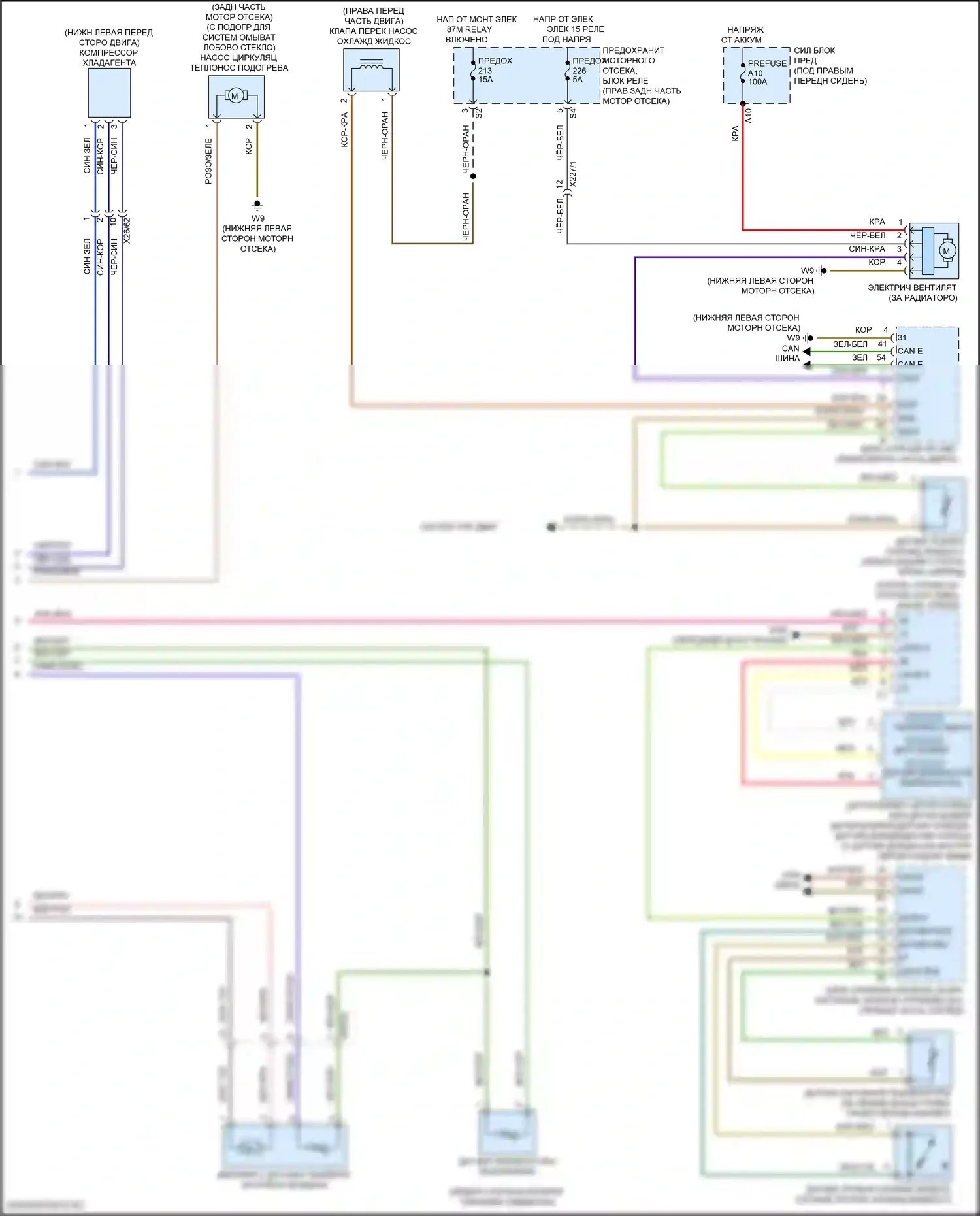 Metris Mercedes-Benz W447 (2015-2024): Электросхема климат контроля, без термотропного (2 из 2) 