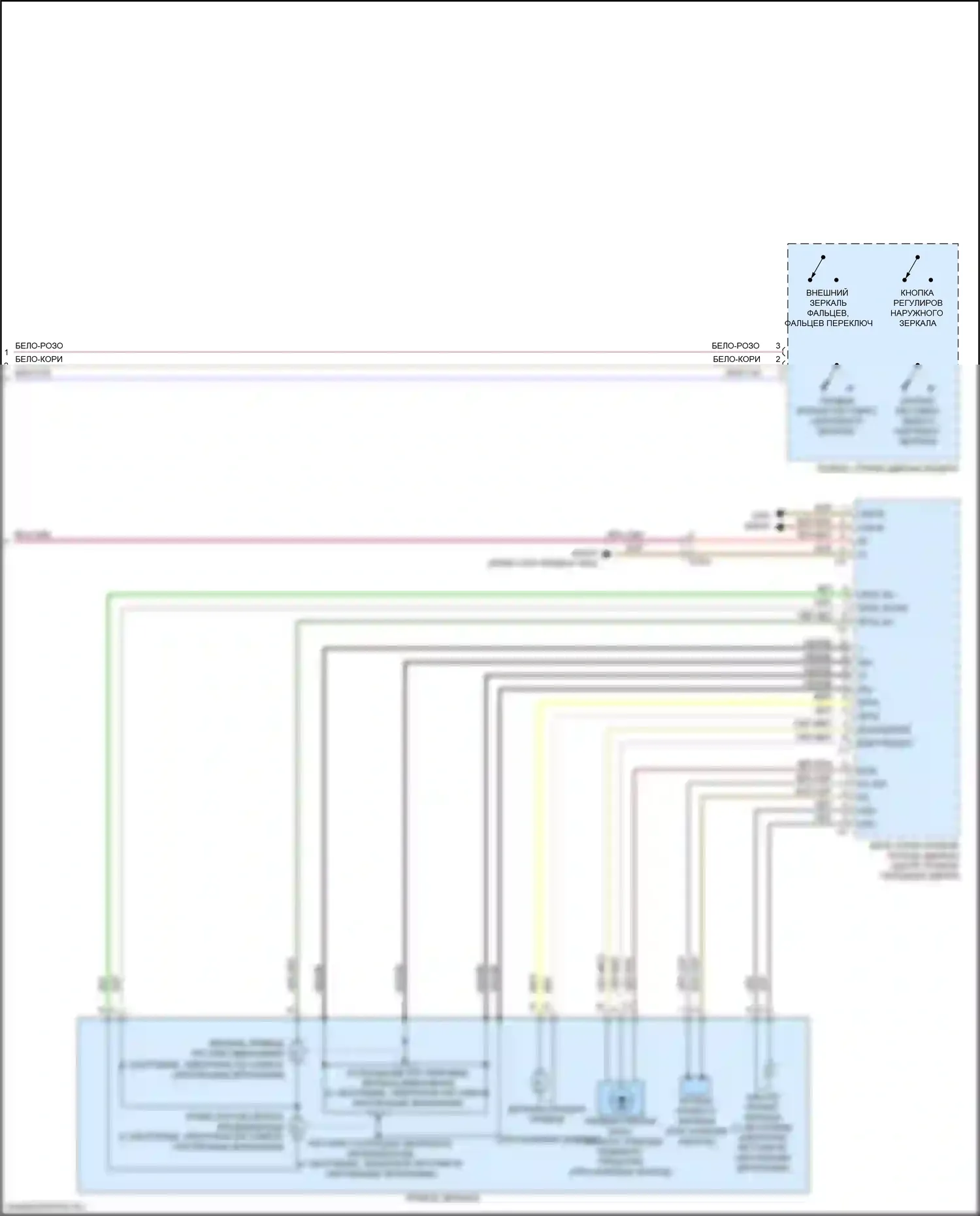 Metris Mercedes-Benz W447 (2015-2024): Электросхема зеркала питания (2 из 2) 