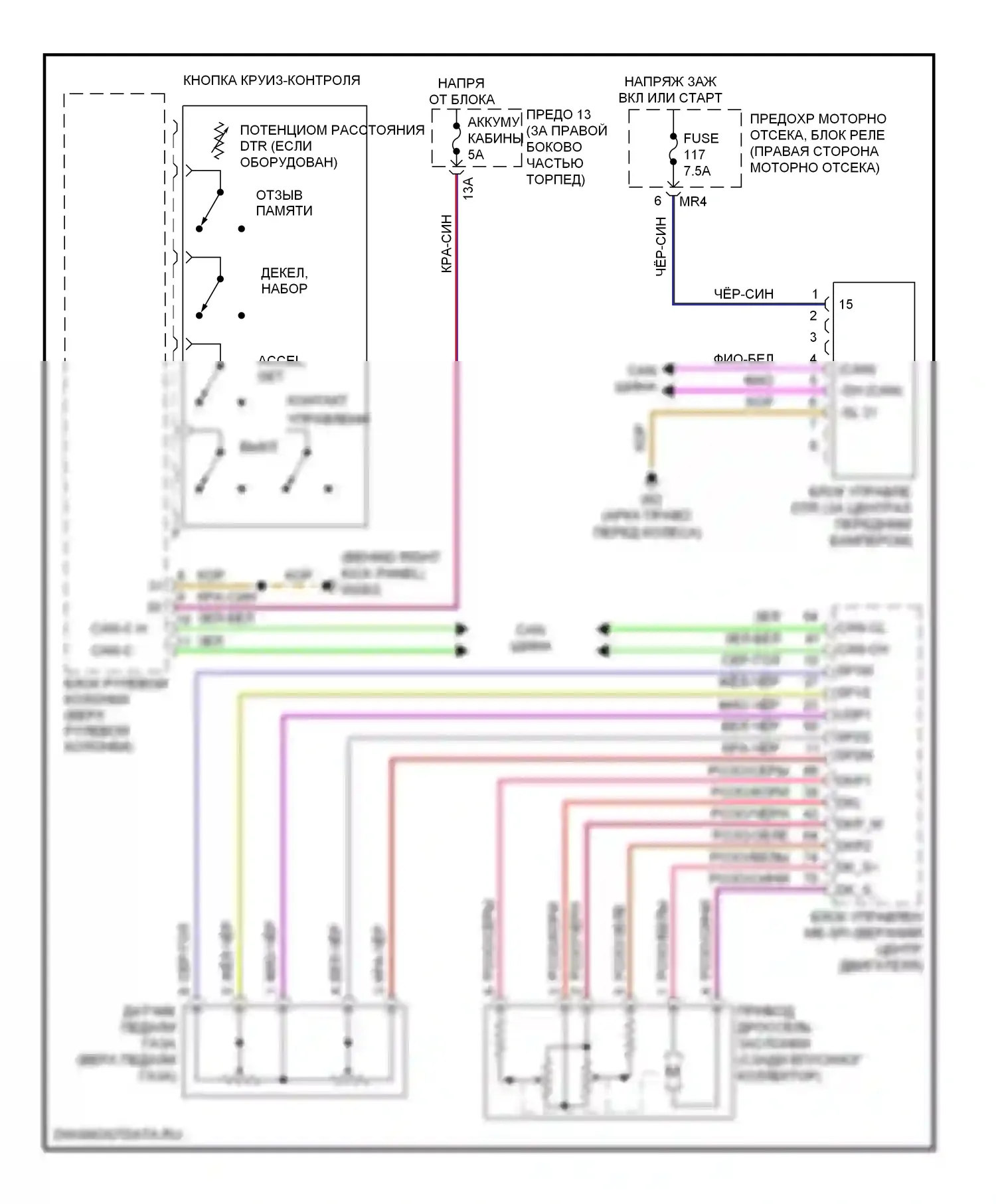 R-класс Mercedes-Benz W251 рестайлинг (2007-2010): 3.5l, электросхема круиз-контроля 