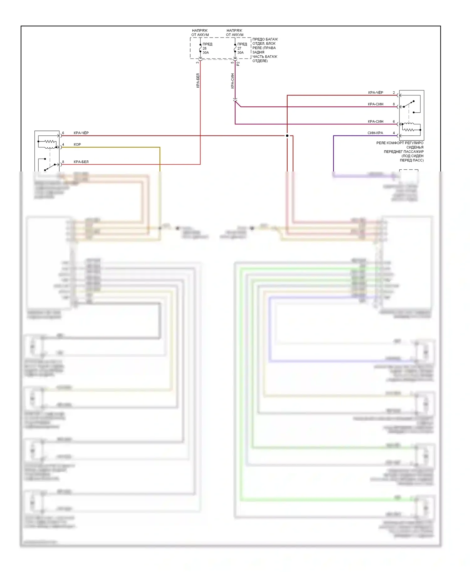 R-класс Mercedes-Benz W251 рестайлинг (2007-2010): Электросхема регулируемой педали 