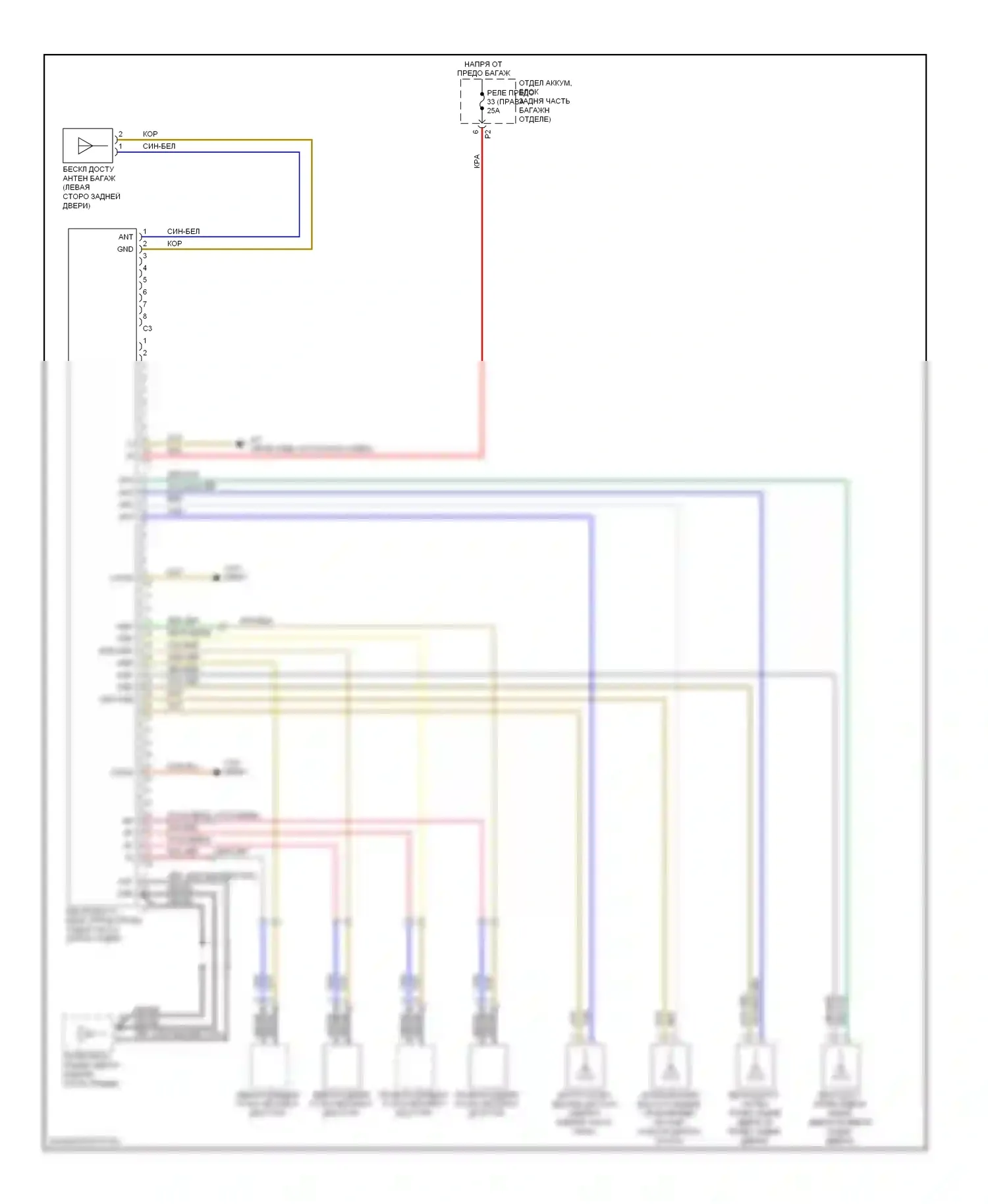 R-класс Mercedes-Benz W251 рестайлинг (2007-2010): Бесключевой доступ электросхема системы 