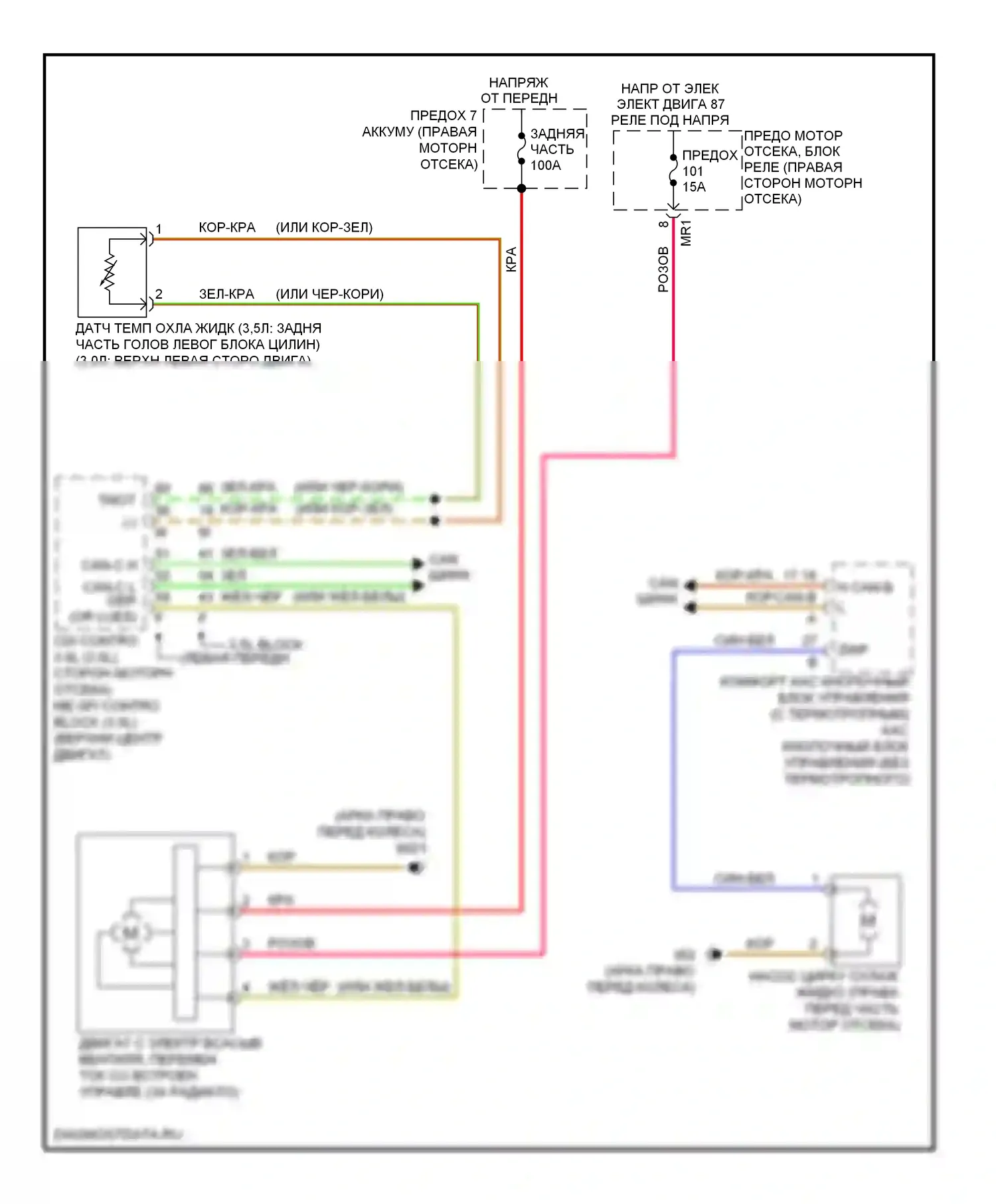 R-класс Mercedes-Benz W251 рестайлинг (2007-2010): Электросхема вентилятора охлаждения 