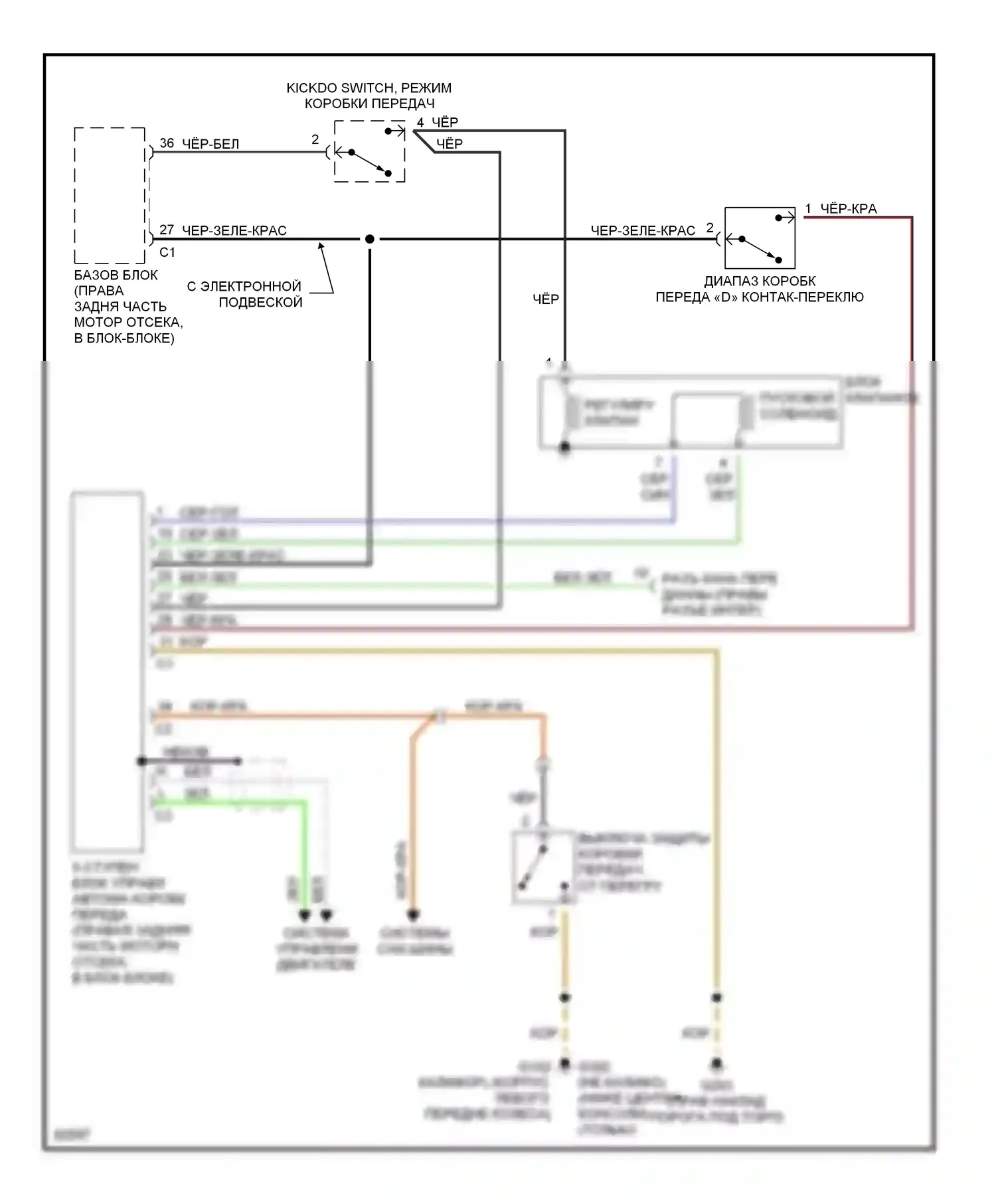 S-класс Mercedes-Benz W140 (1991-1998): Электросхема коробки передач 