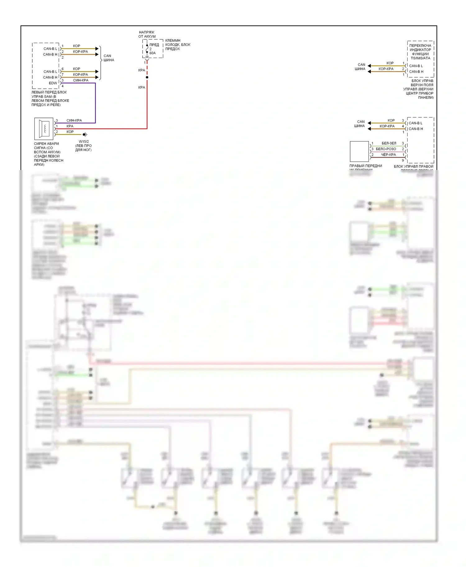 S-класс Mercedes-Benz W220 рестайлинг (2002-2005): Сигнализации электросхема 