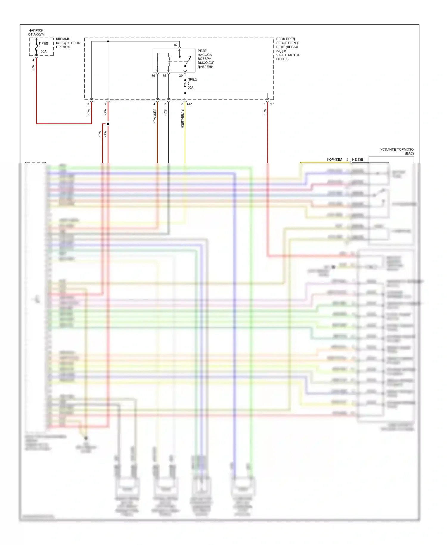 S-класс Mercedes-Benz W220 (1998-2005): Антиблокировочная система abs электросхема (1 из 2) 