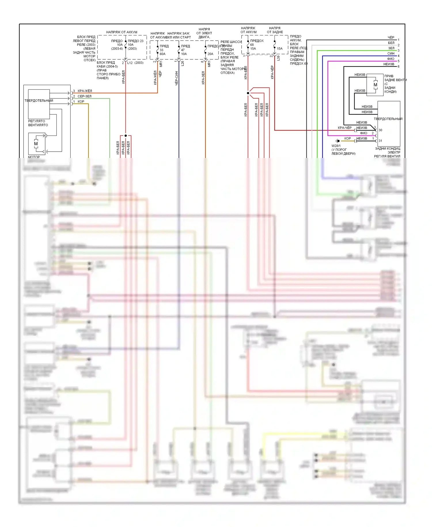 S-класс Mercedes-Benz W220 (1998-2005): Электросхема климат контроля (1 из 2) 