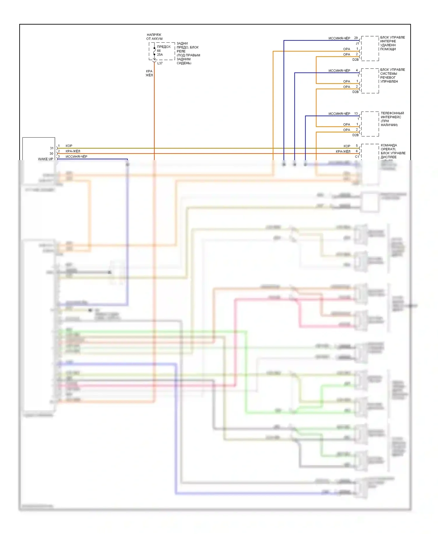 S-класс Mercedes-Benz W220 (1998-2005): Электросхема магнитолы 