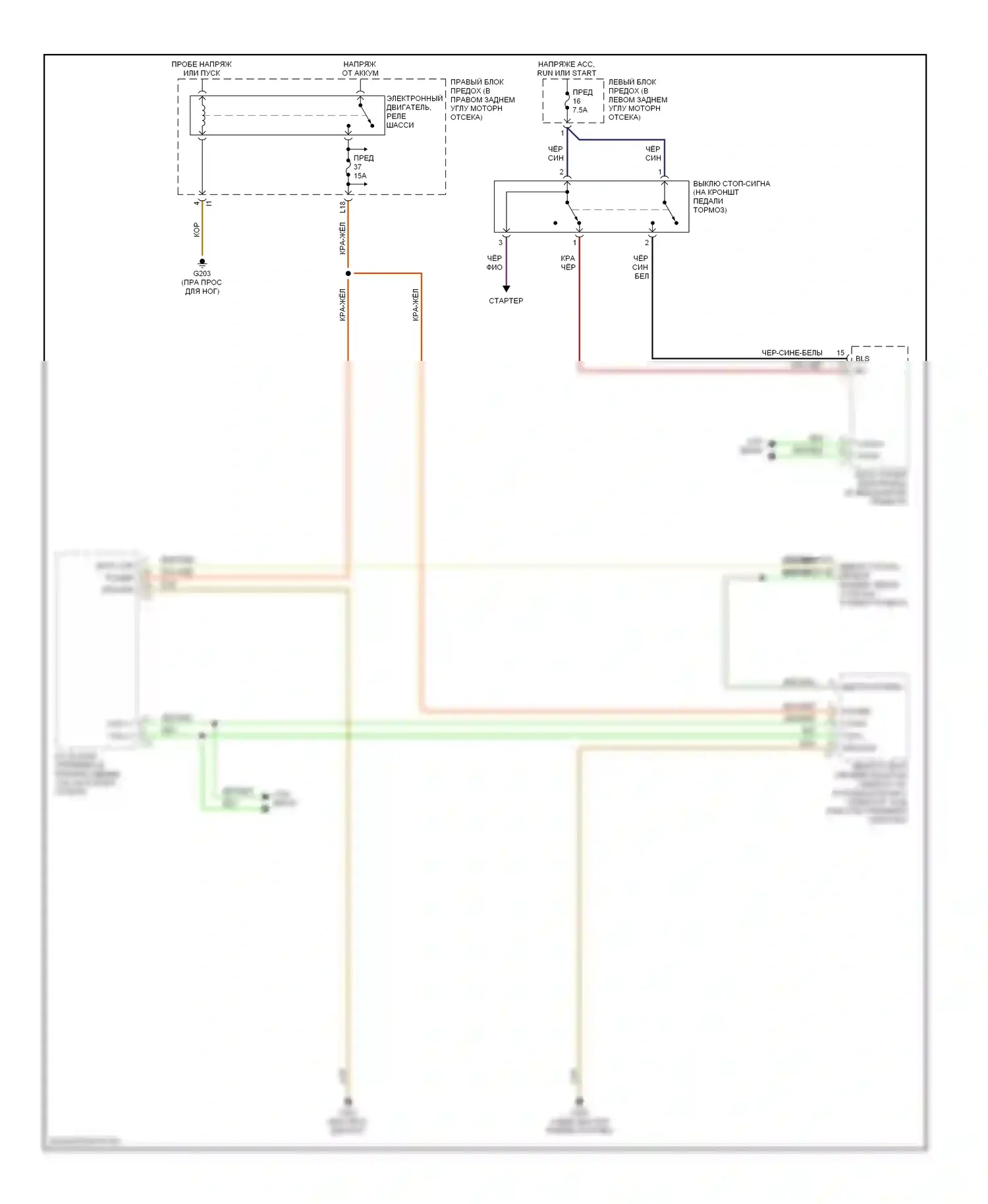 S-класс AMG Mercedes-Benz W220 (1999-2002): Электросхема блокировки селектора 