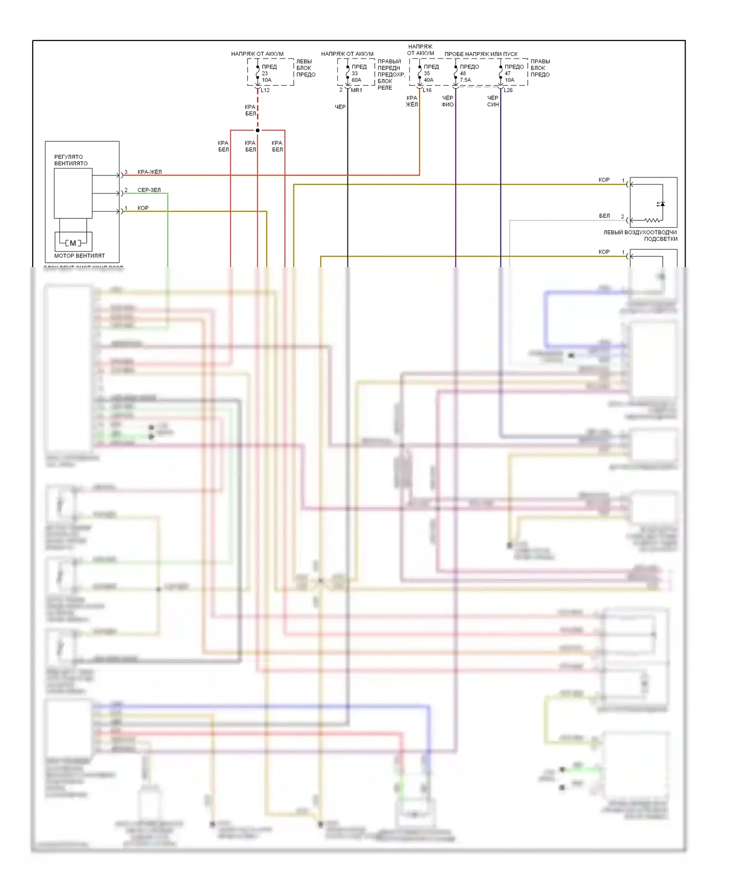 S-класс AMG Mercedes-Benz W220 (1999-2002): Электросхемы кондиционирования воздуха (1 из 2) 