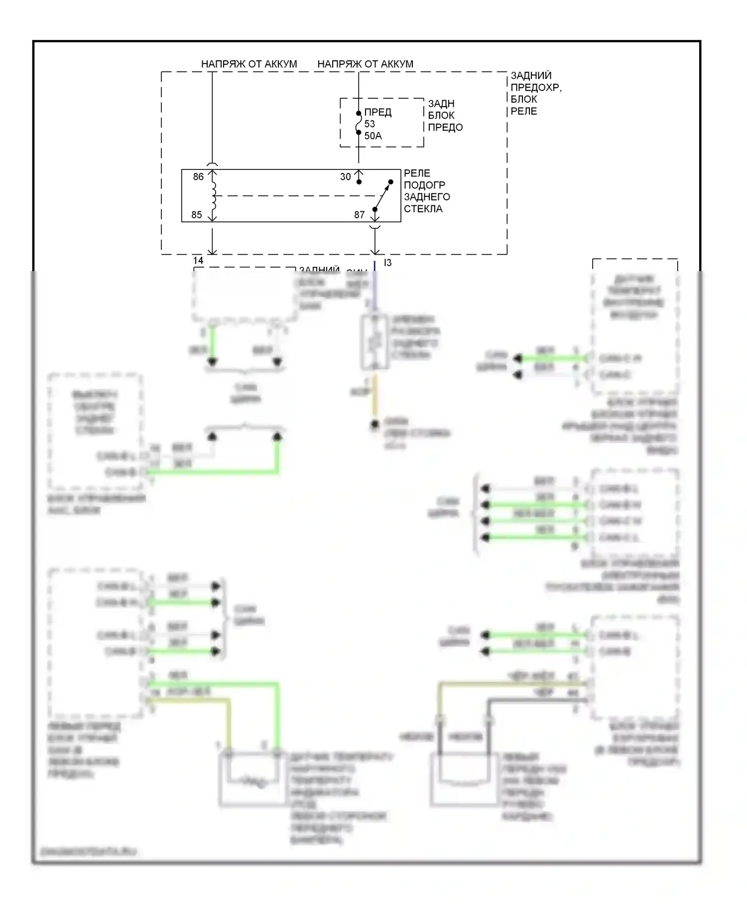 S-класс AMG Mercedes-Benz W220 (1999-2002): Электросхема подогрева 